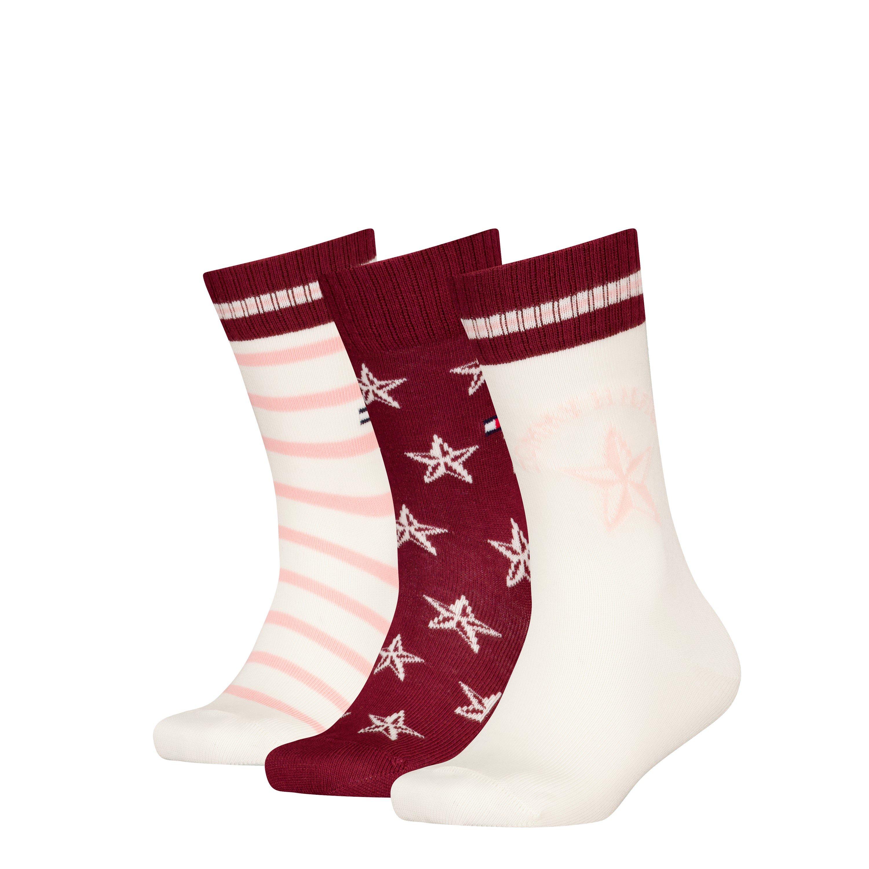 Tommy Hilfiger  Kids Kids' Crew Socks - White/Lt Pink - Chd 9-11.5