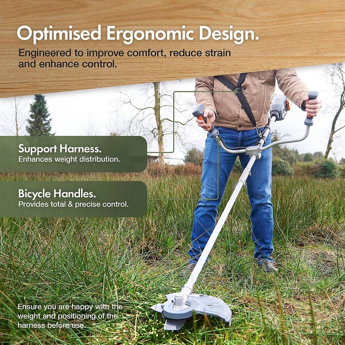 Grey - VonHaus - Cordless Grass Trimmer & Brush Cutter 2 in 1 - 2