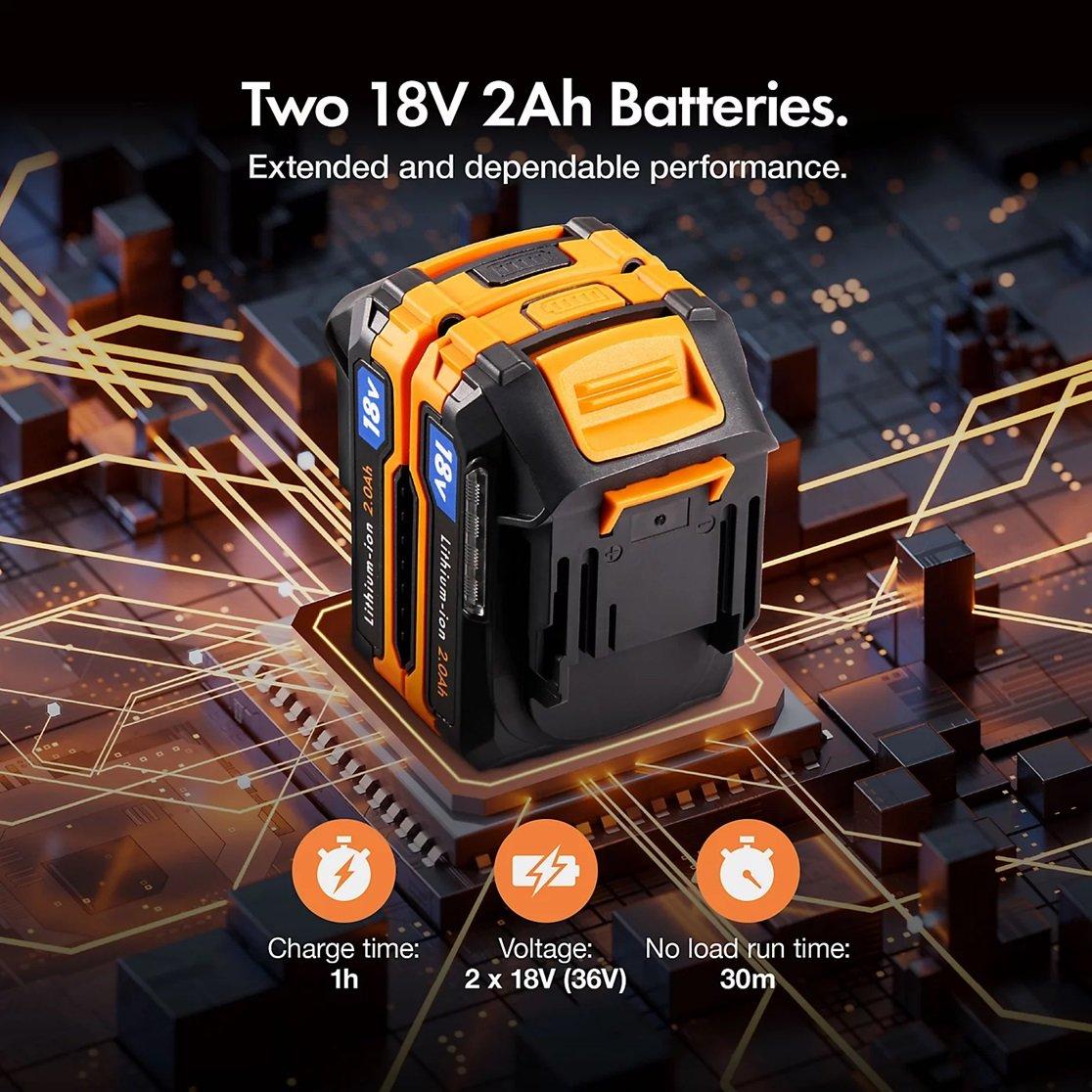 Grey - VonHaus - Cordless Grass Trimmer & Brush Cutter 2 in 1 - 4