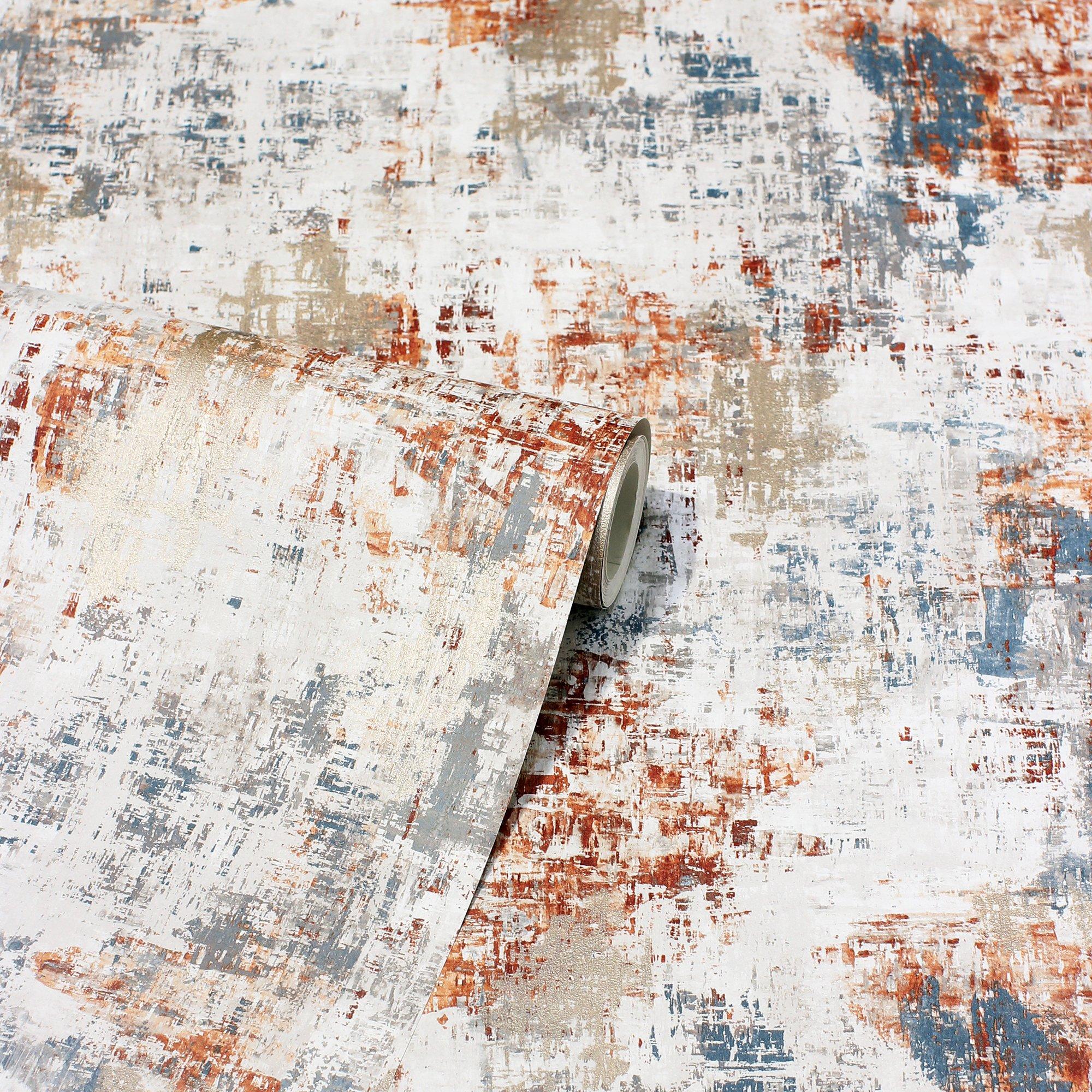 Copper &  Navy - Arthouse - Abstract Texture Copper Navy sw12 - 2