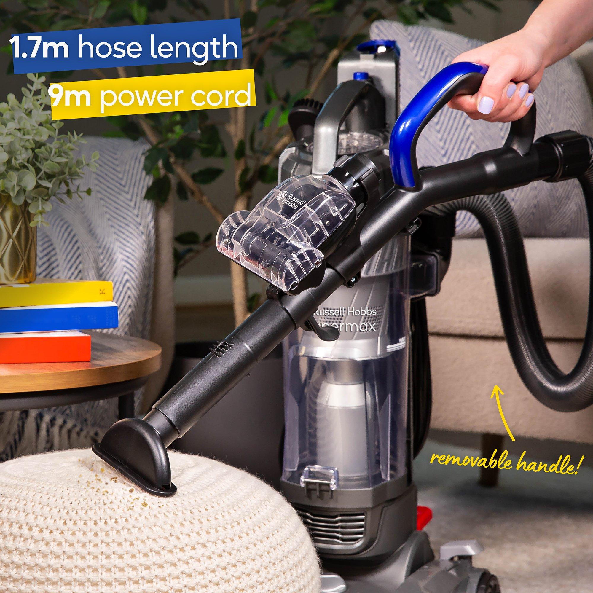 Grey And Blue - Russell Hobbs - Russell Hobbs RHUV7001 Upright Vacuum, Grey & Blue - 7