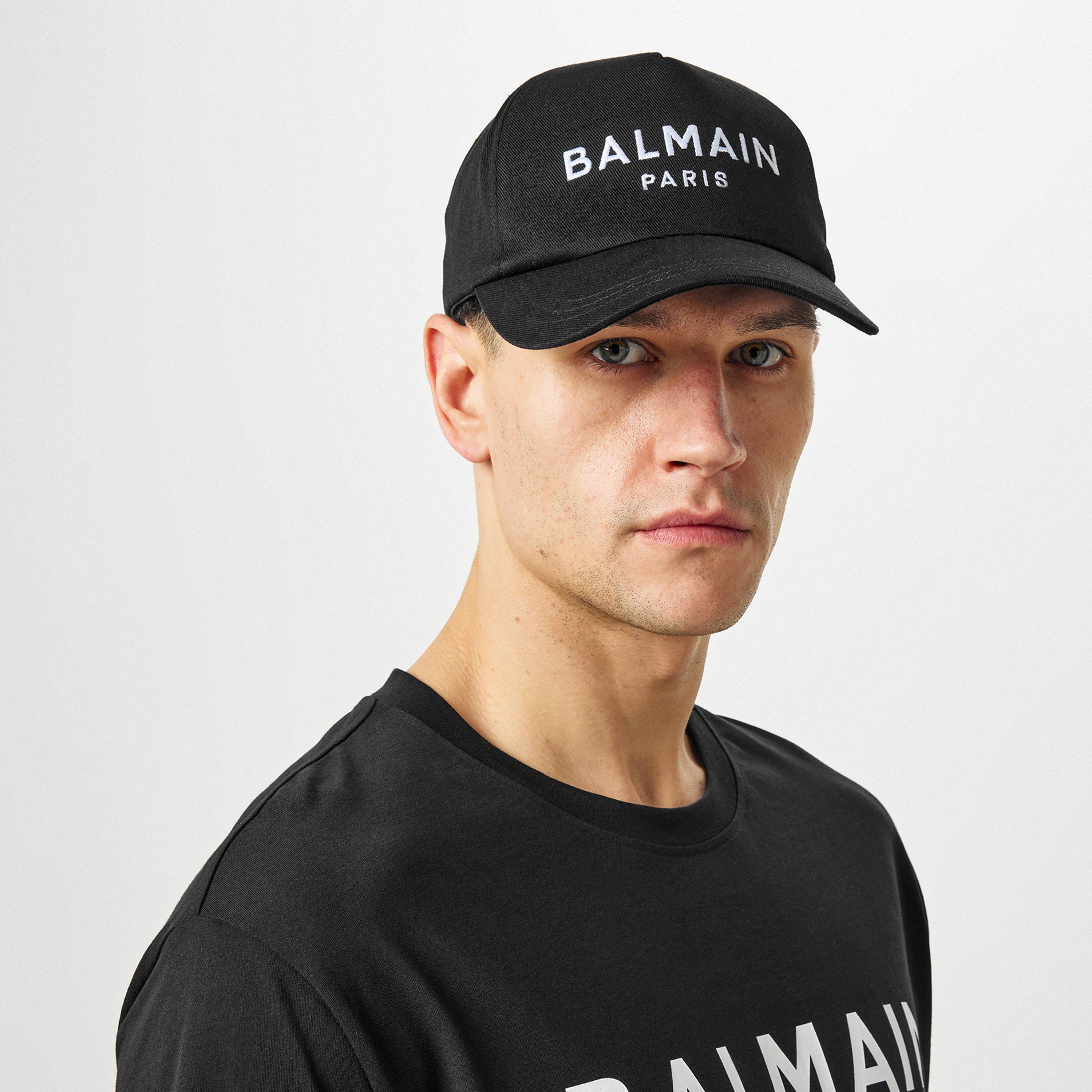 Black/White - Balmain - Embroidered Cap - 2