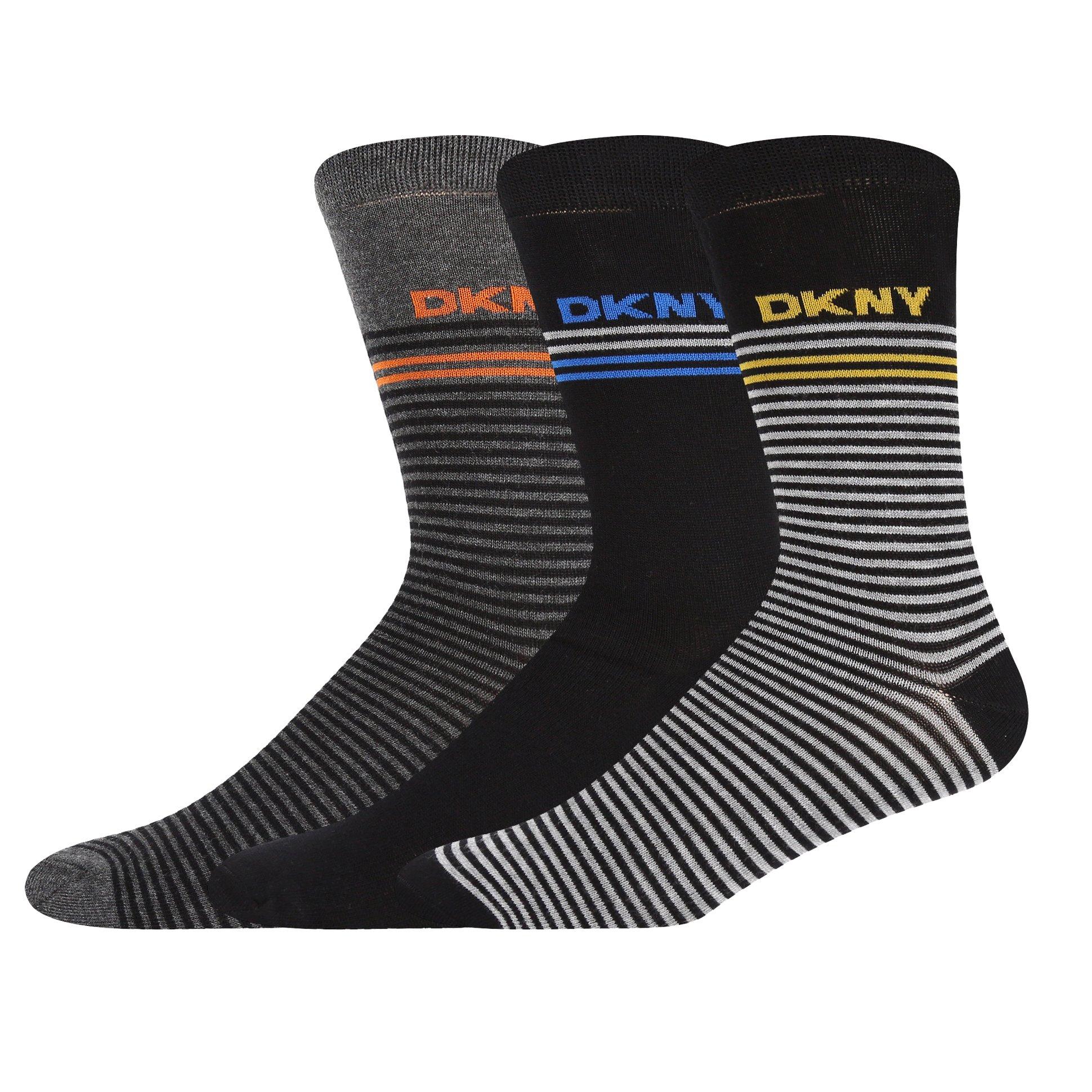 Black/Grey - DKNY - 3 pack Mens Socks Walnut - 1