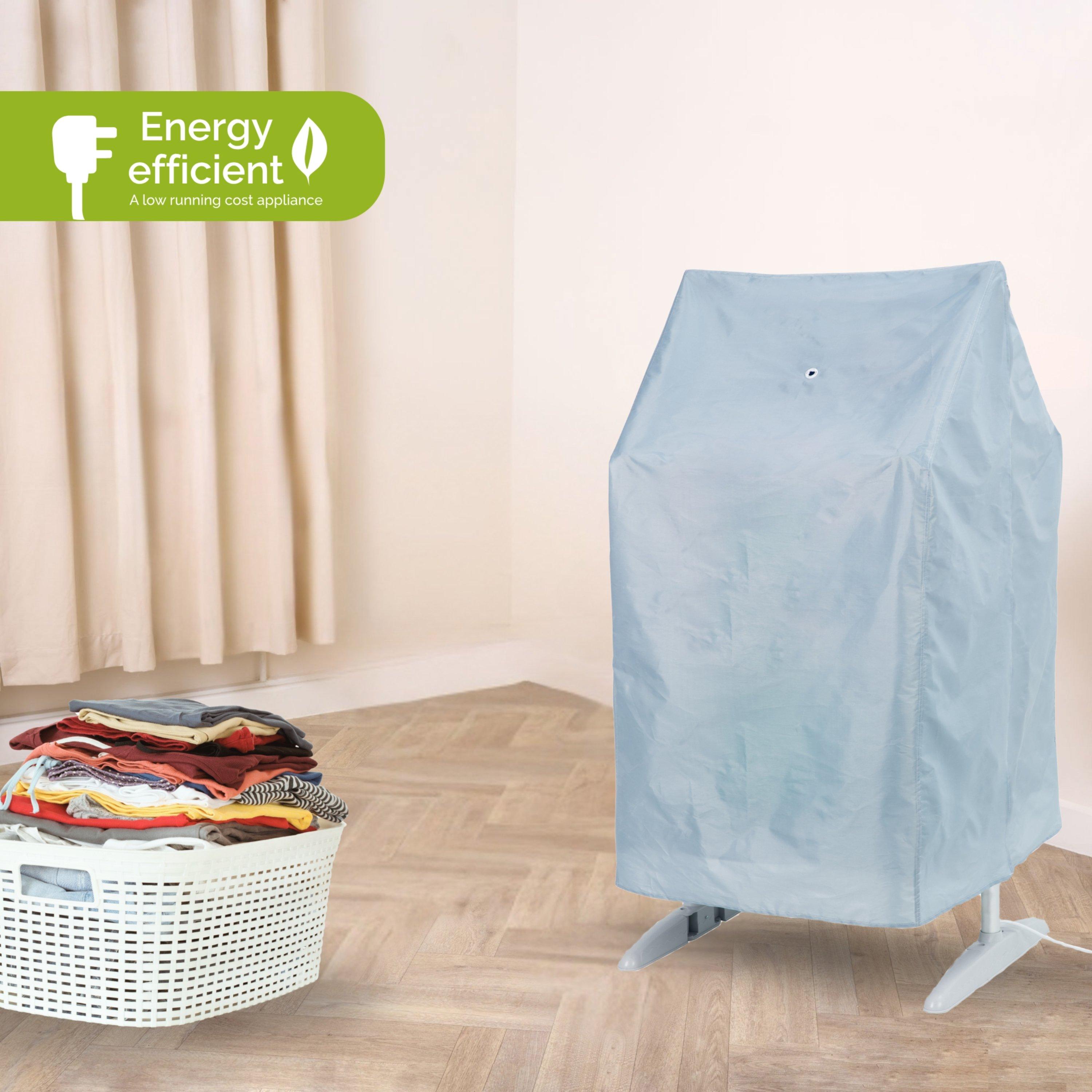 White - Rediffusion - Compact 3 Tier Heated Clothes Airer Wi - 8