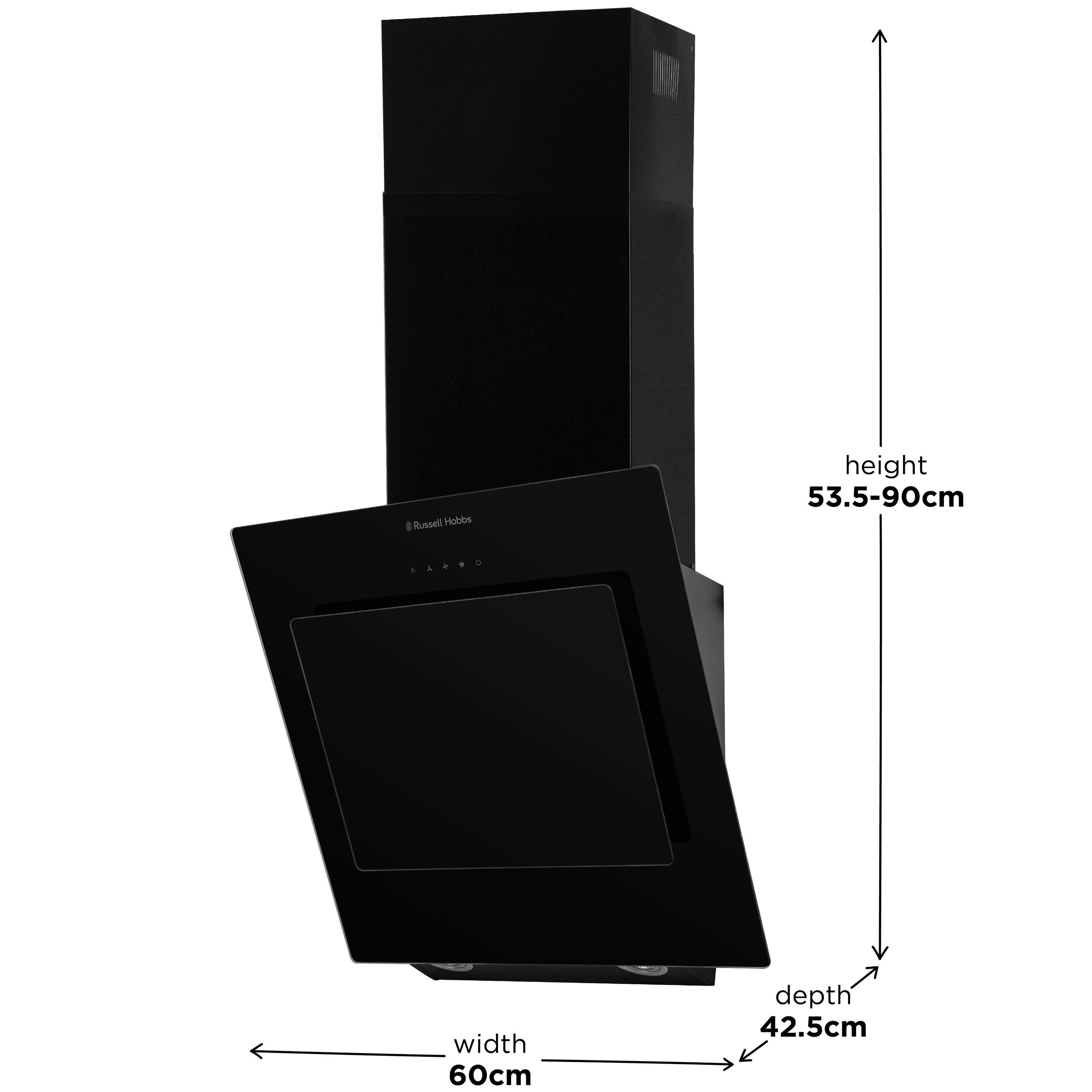 Black - Russell Hobbs - RHGCH702B-M Black Glass Chimney Cooker Hood - 2