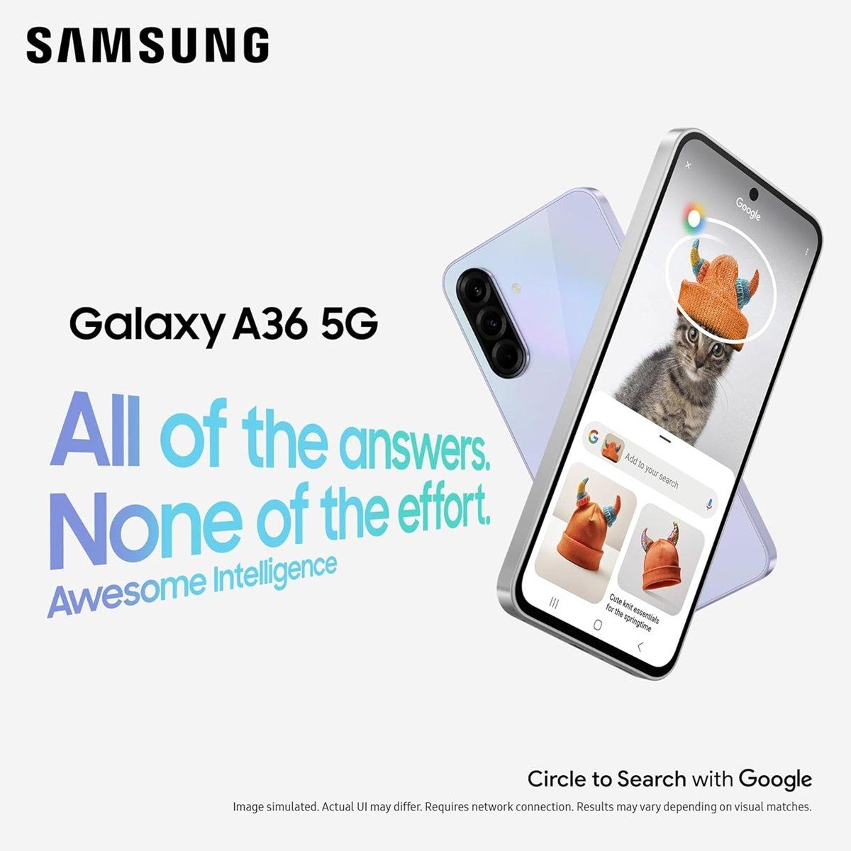 Black - Samsung - Galaxy A36 5G 256GB AI Mobile Phone - 2