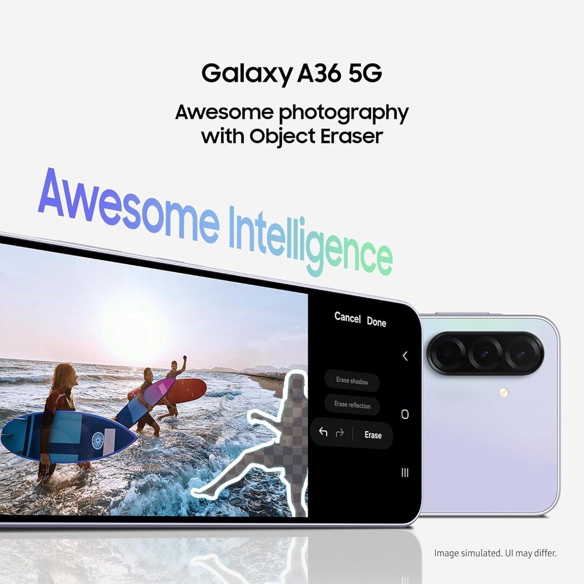 Black - Samsung - Galaxy A36 5G 256GB AI Mobile Phone - 7