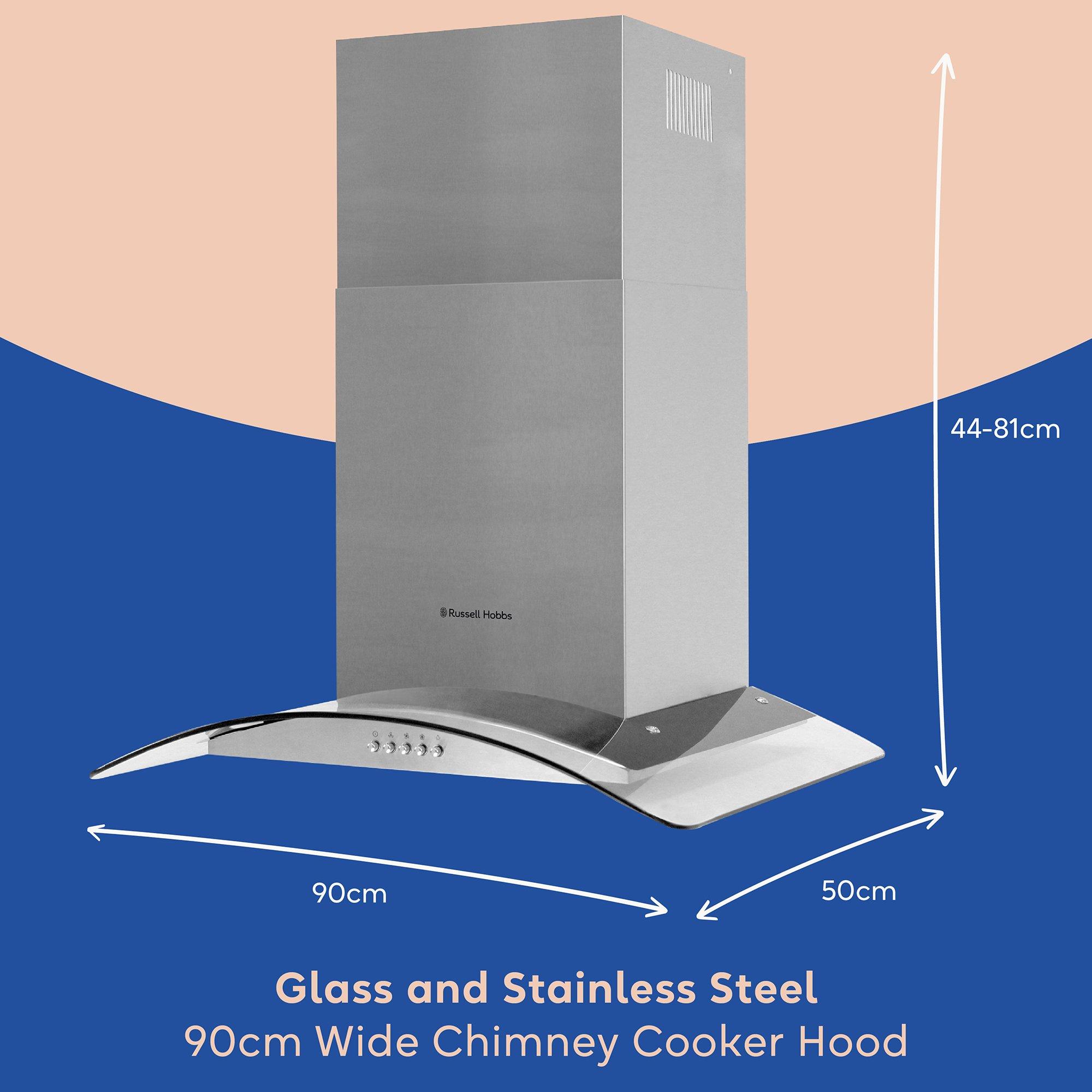 Stainless Steel - Russell Hobbs - RHGCH901SS-M/01 90cm Wide Chimney Cooker Hood - 2