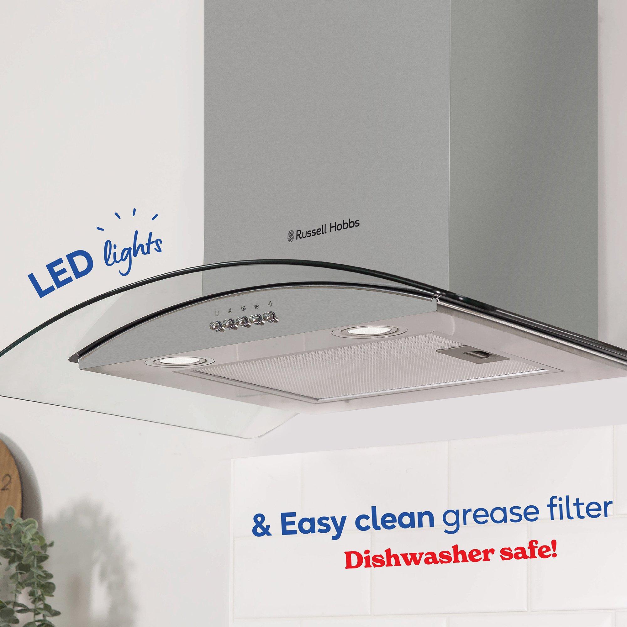 Stainless Steel - Russell Hobbs - RHGCH901SS-M/01 90cm Wide Chimney Cooker Hood - 6