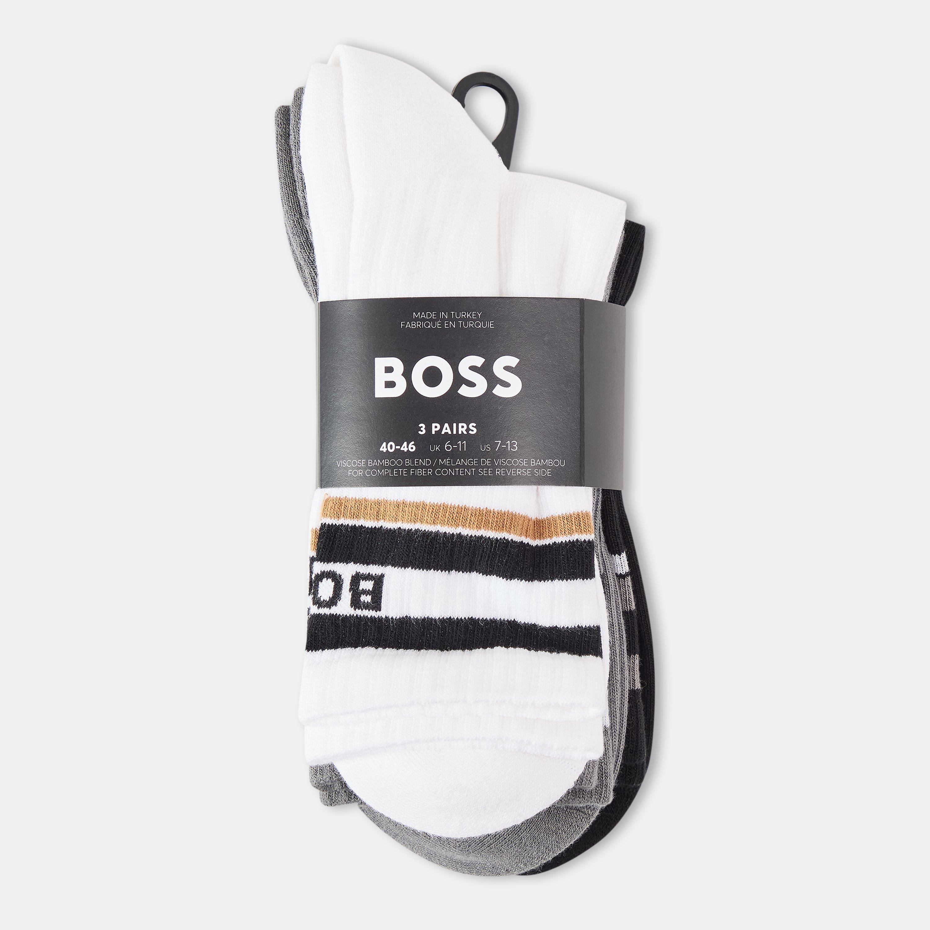 Boss Rib Design Boss Bodywear | Boss 3p Qs Rib Stripe Vb 10276538 0 | Crew Socks ...