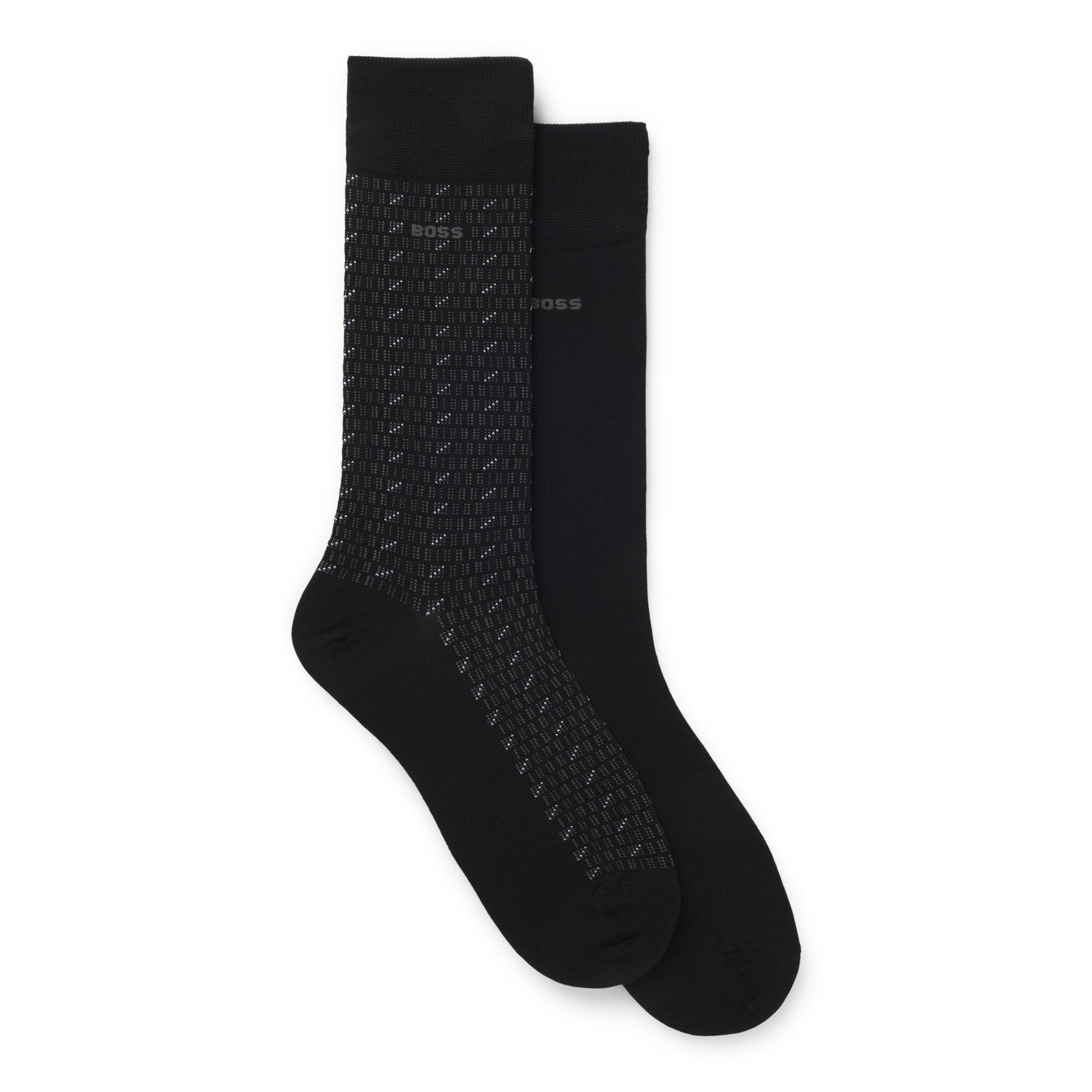 Black 001 - Boss - Mens BOSS ORANGE 2 Pack Socks - Mini Pins Detail - 1