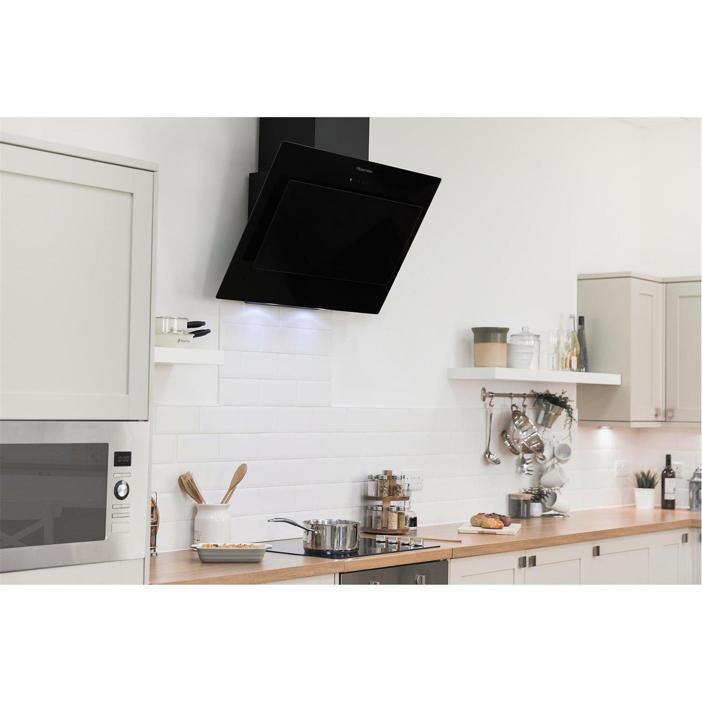 Black - Russell Hobbs - RHGCH902B-M 90cm Wide Chimney Cooker Hood - 2
