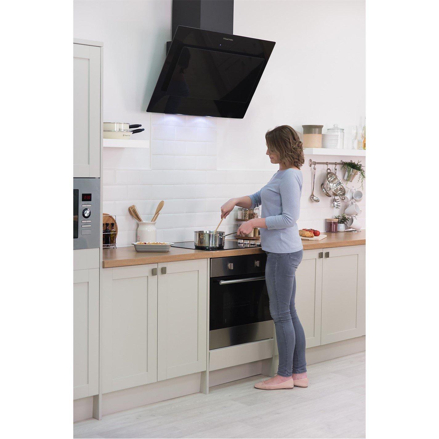 Black - Russell Hobbs - RHGCH902B-M 90cm Wide Chimney Cooker Hood - 3