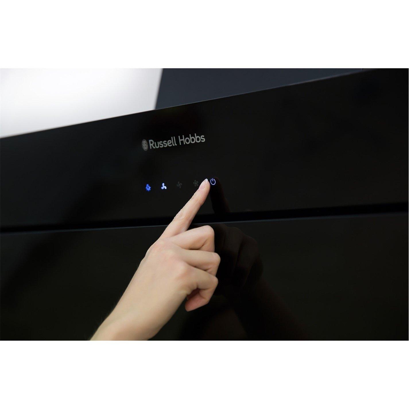 Black - Russell Hobbs - RHGCH902B-M 90cm Wide Chimney Cooker Hood - 4