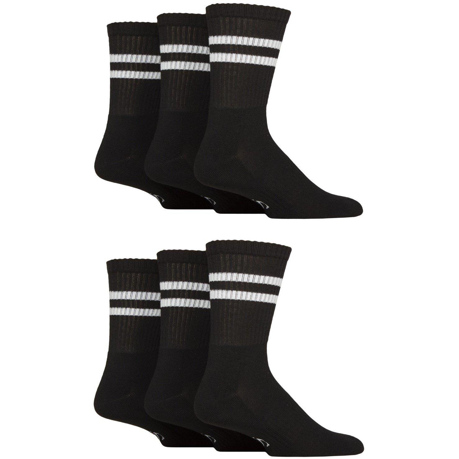 Sockshop Men's Sport Pack Crew Socks - Black - Mens 6-11