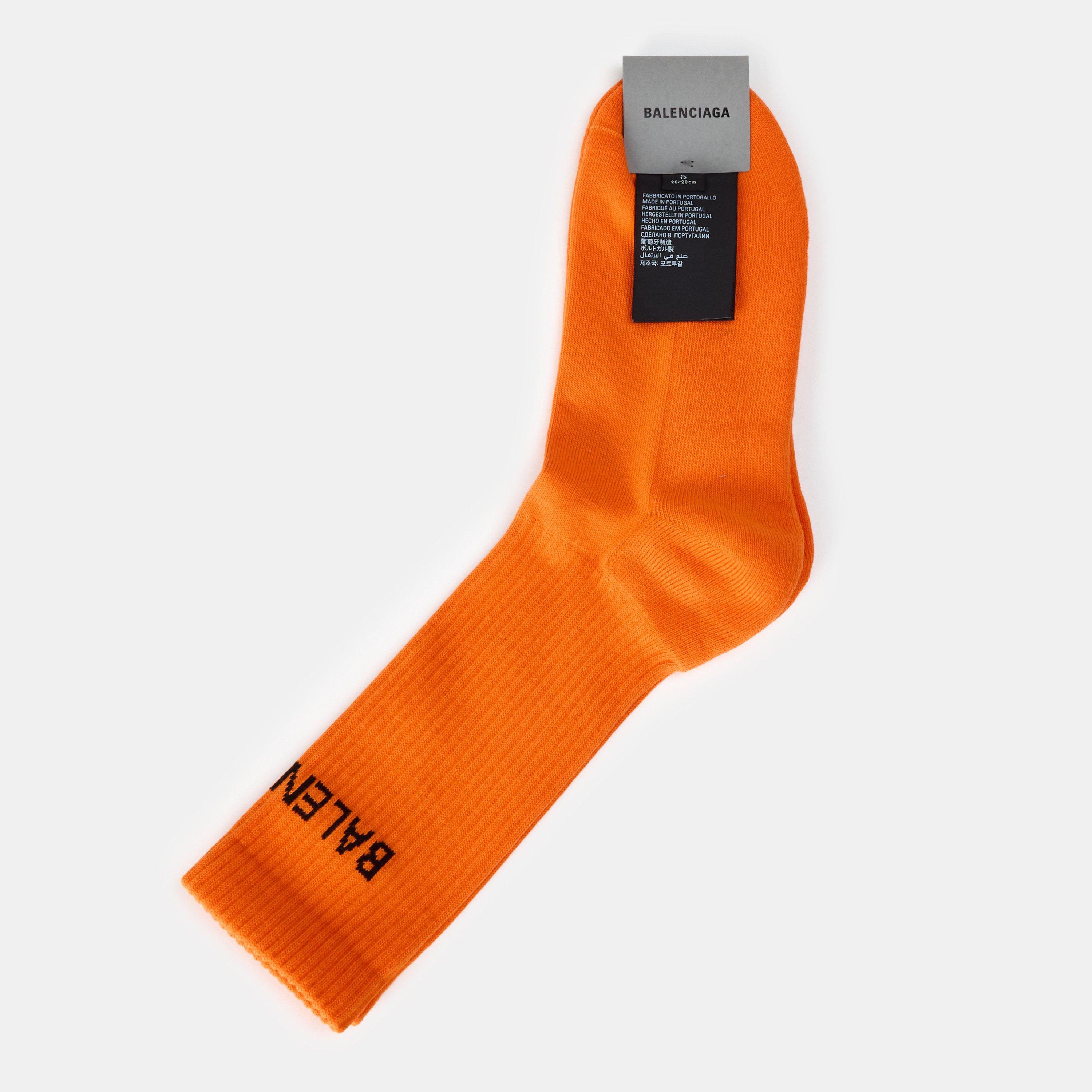 Orange/Black - Balenciaga - Men's Crew Socks - 2
