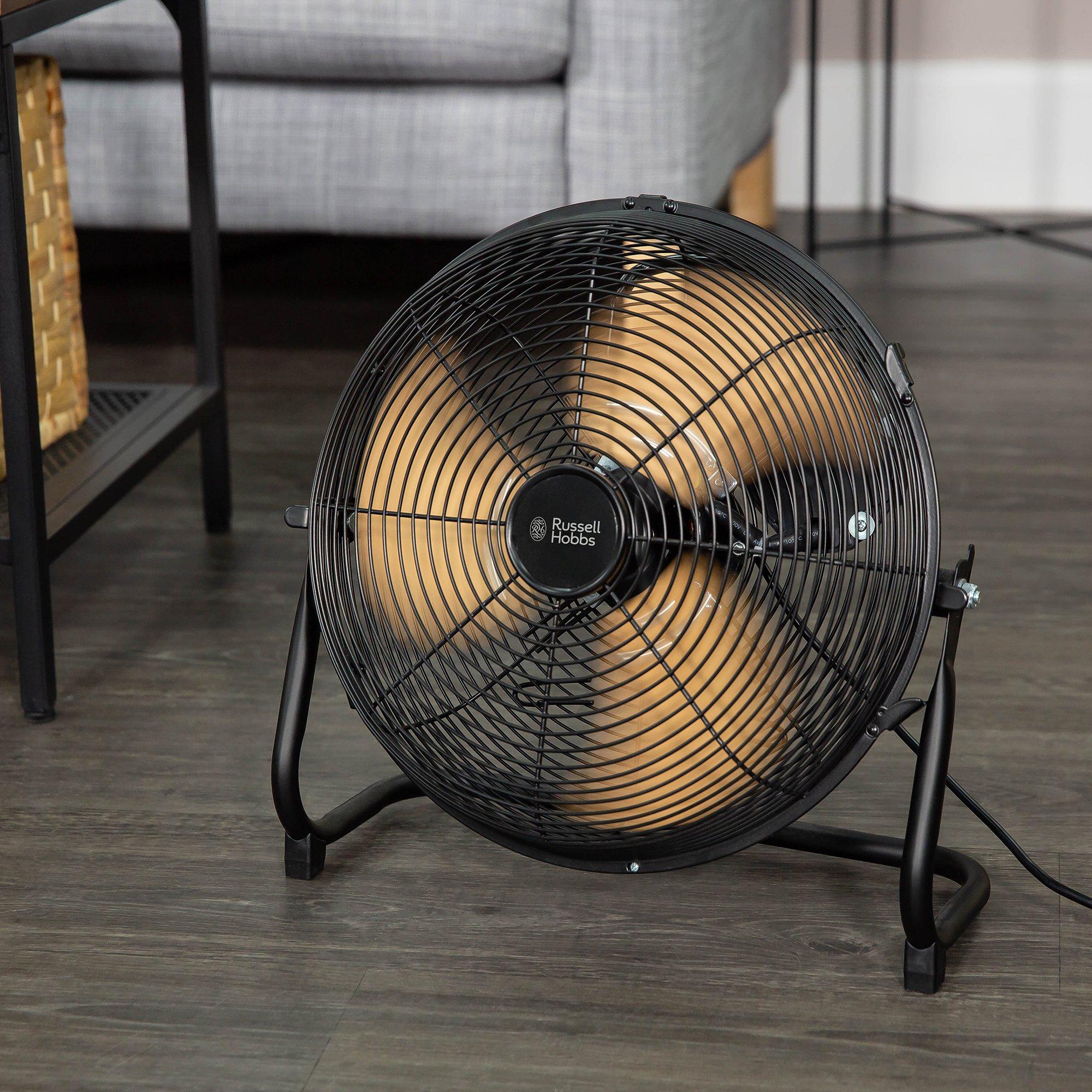 Wood & Black - Russell Hobbs - RHGF1221WDB 12” Floor Fan in Black Scandi - 6