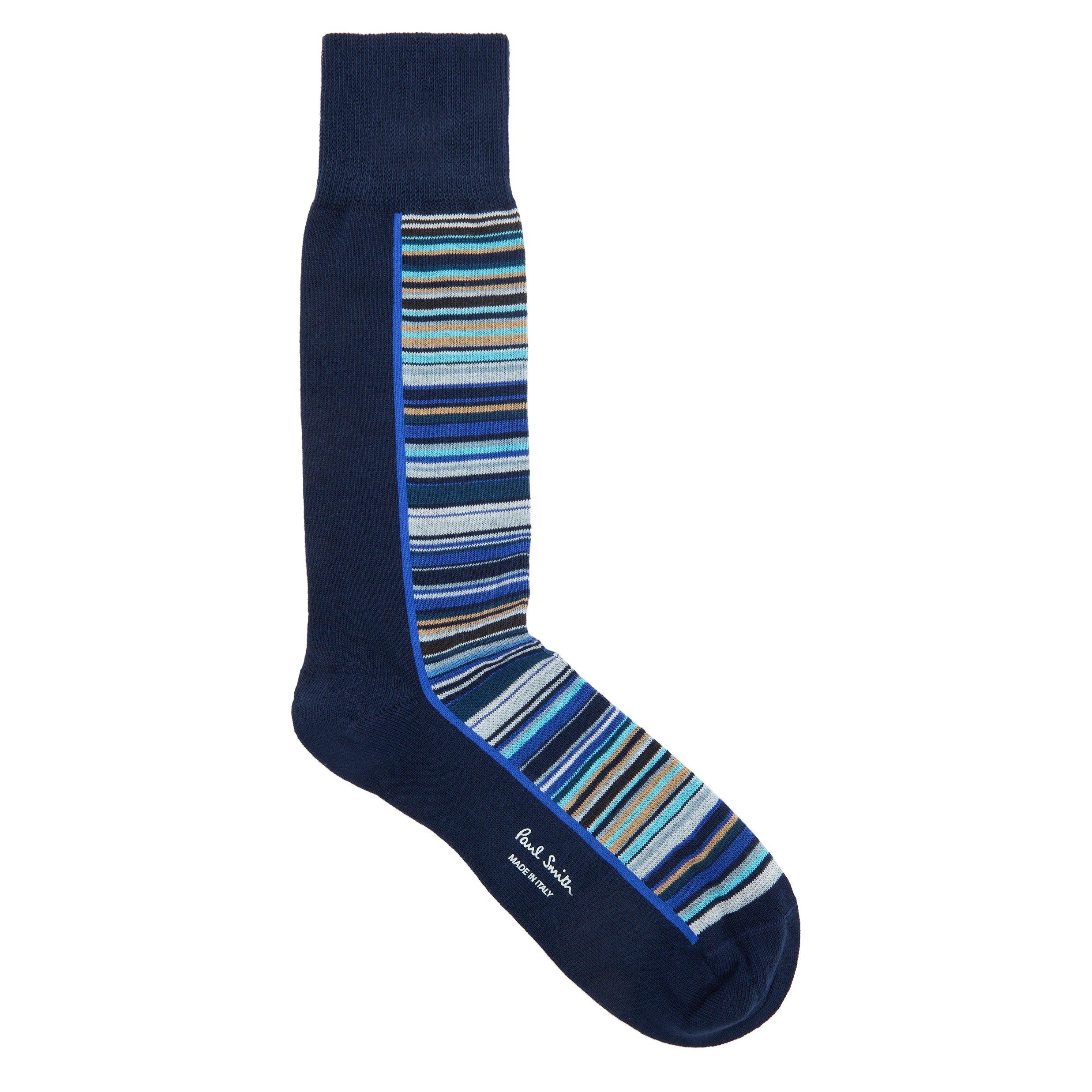 NAVY - PS Paul Smith Socks - PS MEN SOCK HALF SIGNITURE