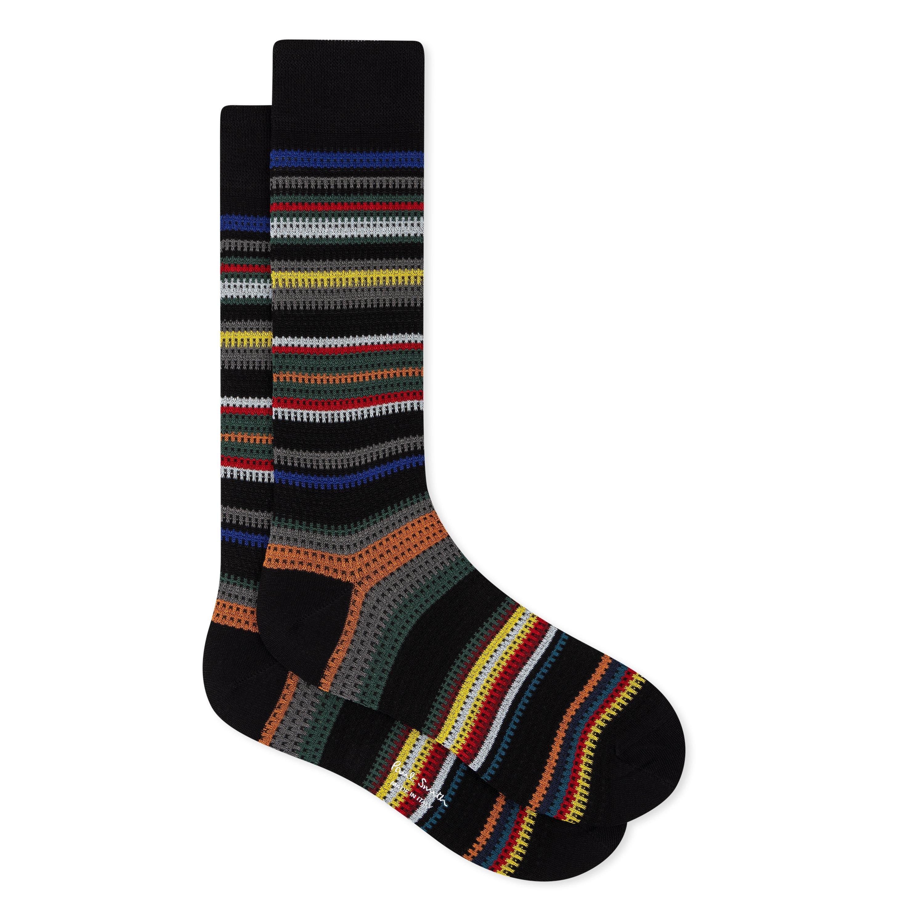 Noir 79 - Paul Smith - Men's Harvey Stripe Crew Socks - 1