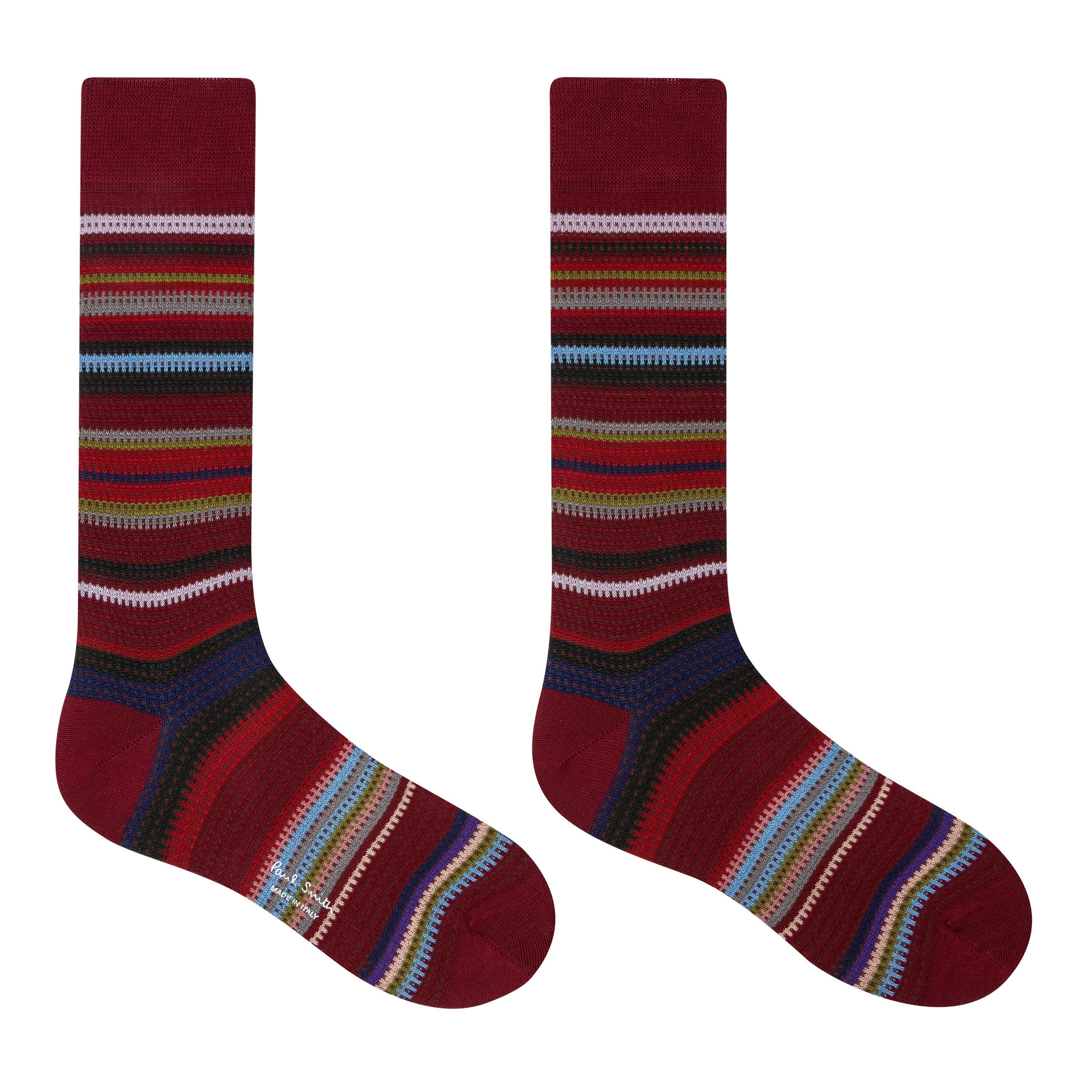 Red 28 - Paul Smith - Men's Harvey Stripe Crew Socks - 2