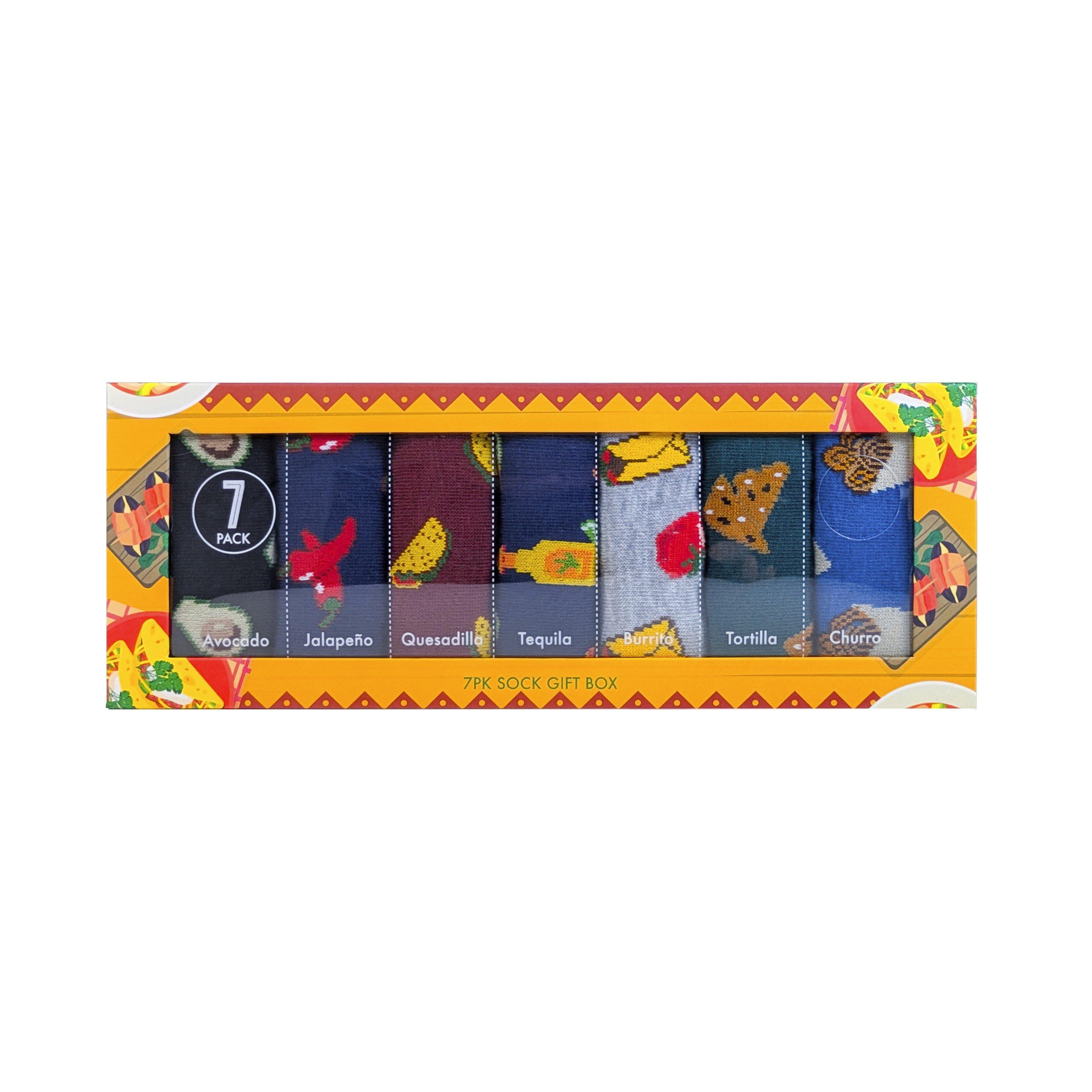 Orange - Orrsum Sock Company - Mens Mexican 7 Days 7-Pack Socks Gift Box - 2
