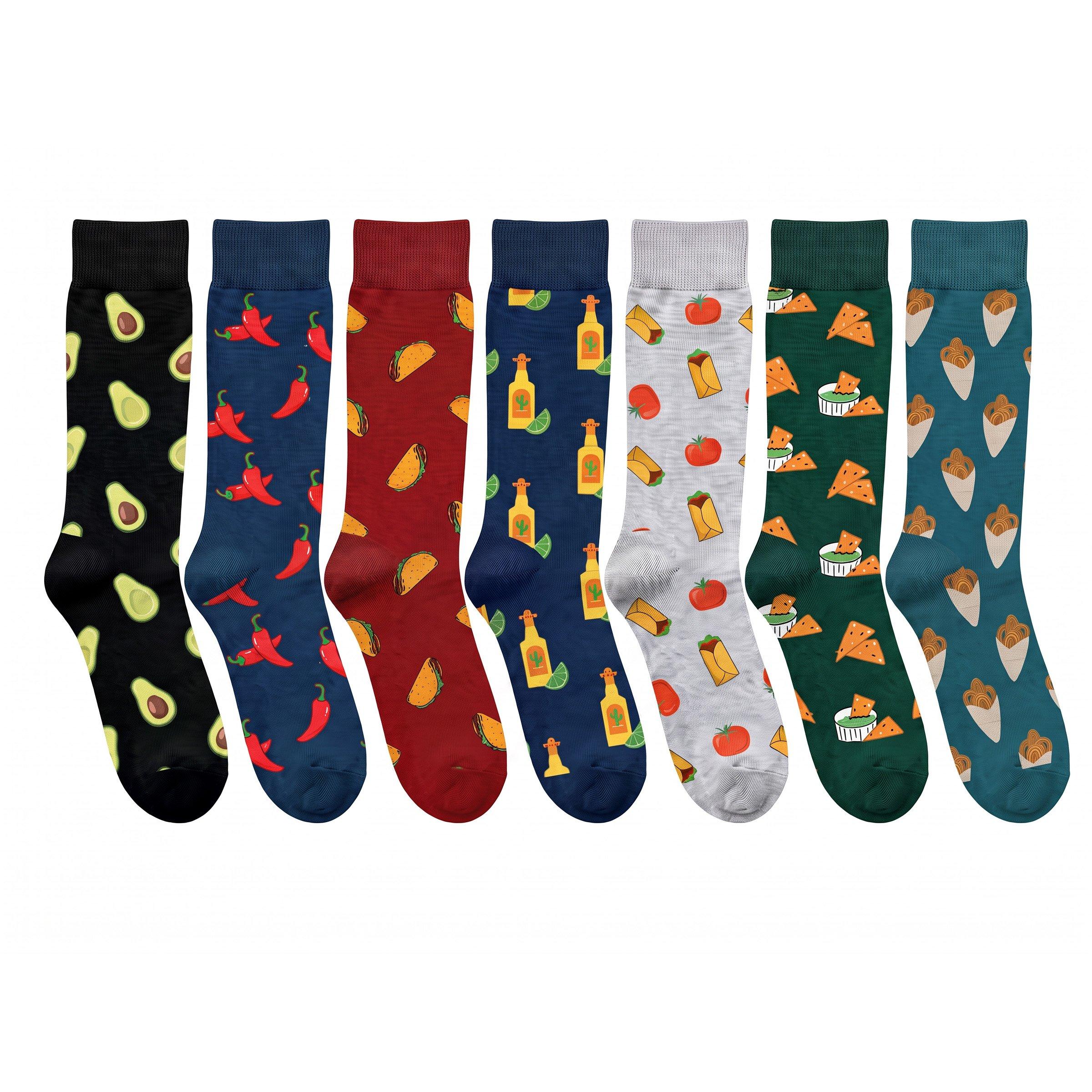 Orange - Orrsum Sock Company - Mens Mexican 7 Days 7-Pack Socks Gift Box - 3