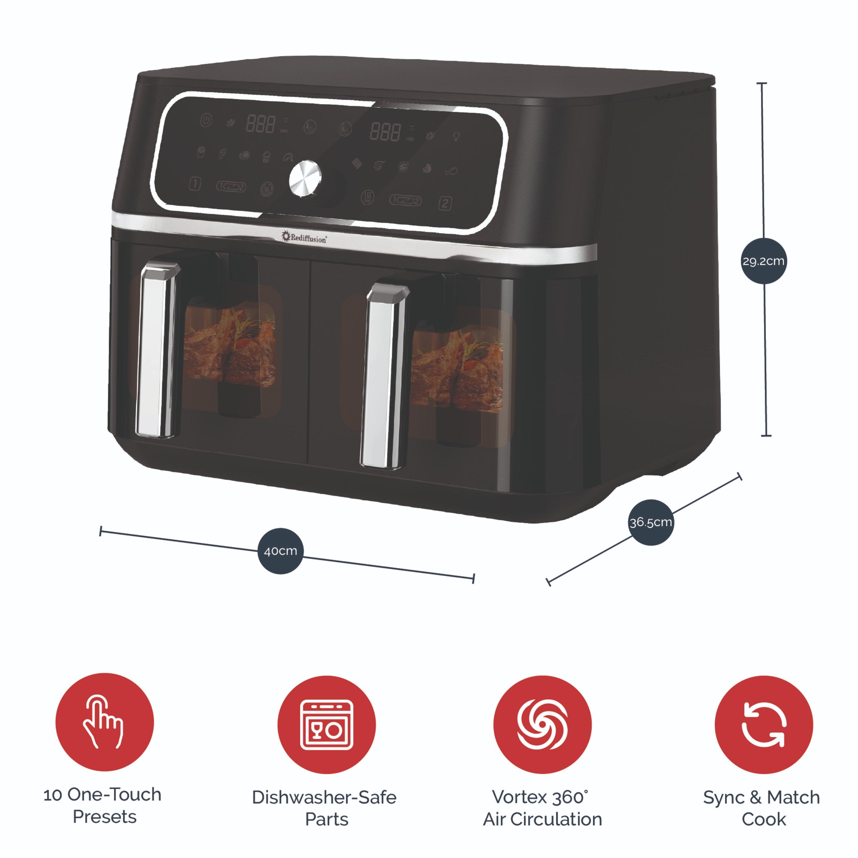 Black - Rediffusion - Dual Basket Air Fryer - 2
