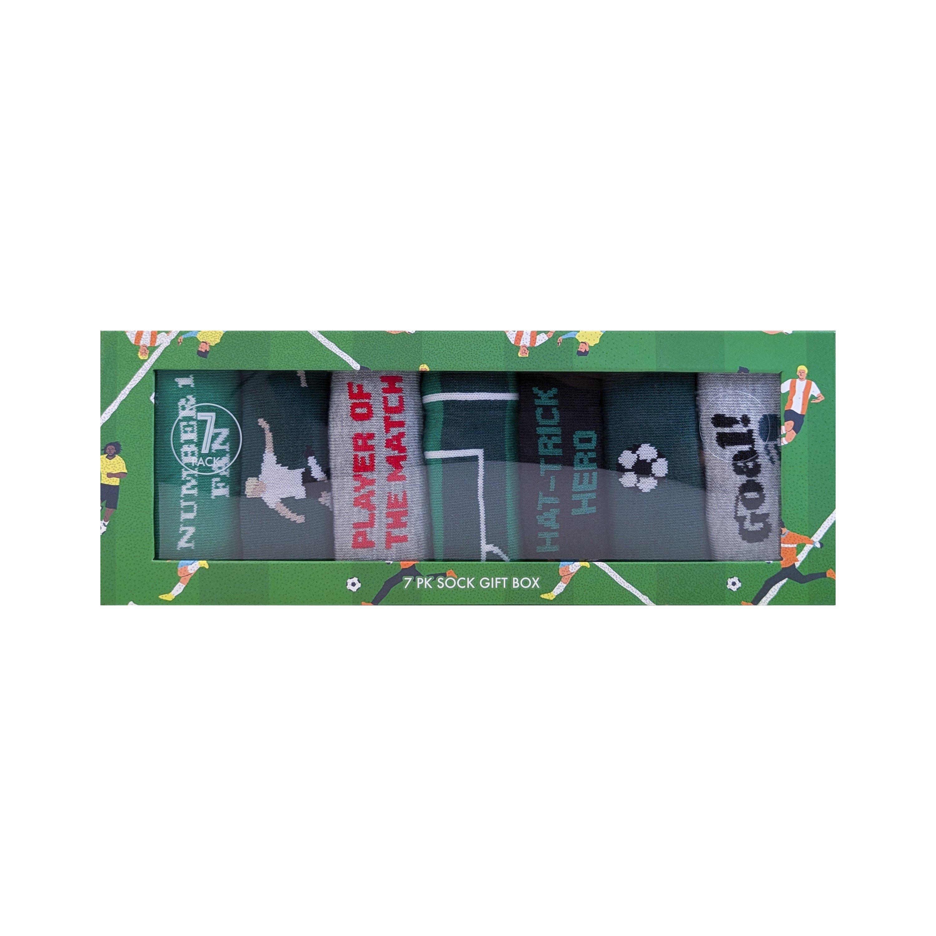 Groen - Orrsum Sock Company - Mens Football 7 Days 7-Pack Socks Gift Box - 2