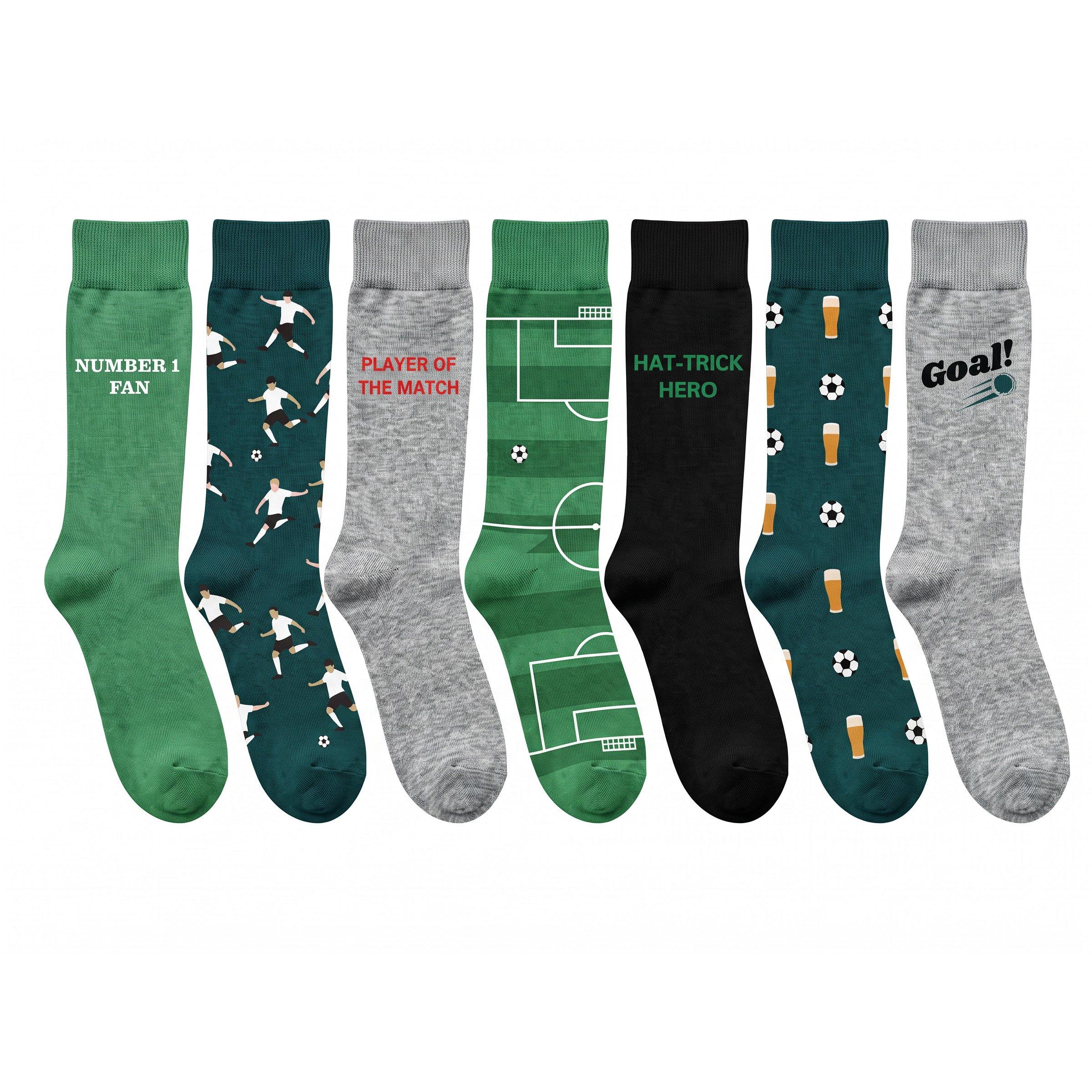 Groen - Orrsum Sock Company - Mens Football 7 Days 7-Pack Socks Gift Box - 3