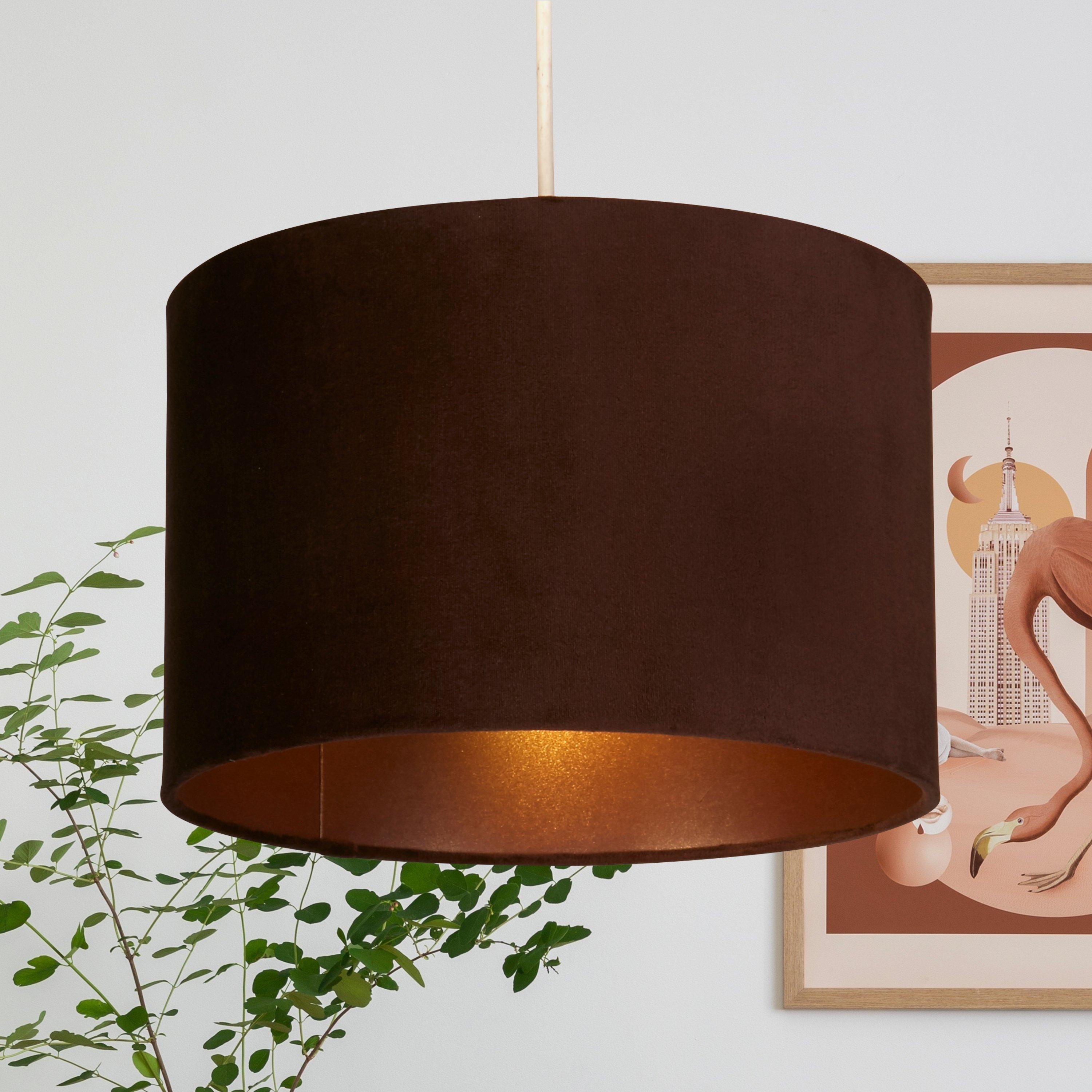 Lighting Collection  Calista Velvet Plum Ceiling Shade - Chocolate