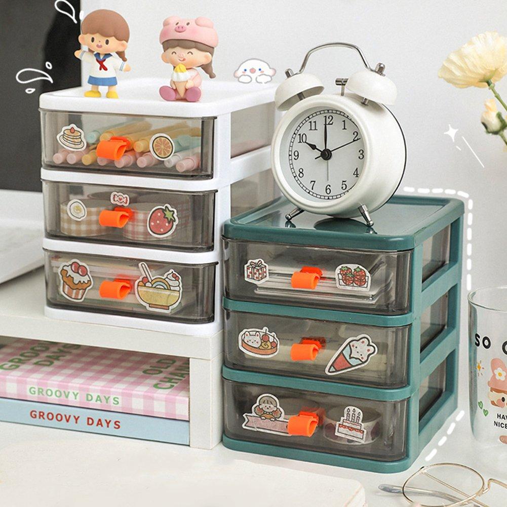 Life Ideas  2/3Pcs Drawer-Style Storage Box - Dark Green - 2x 4-Tier