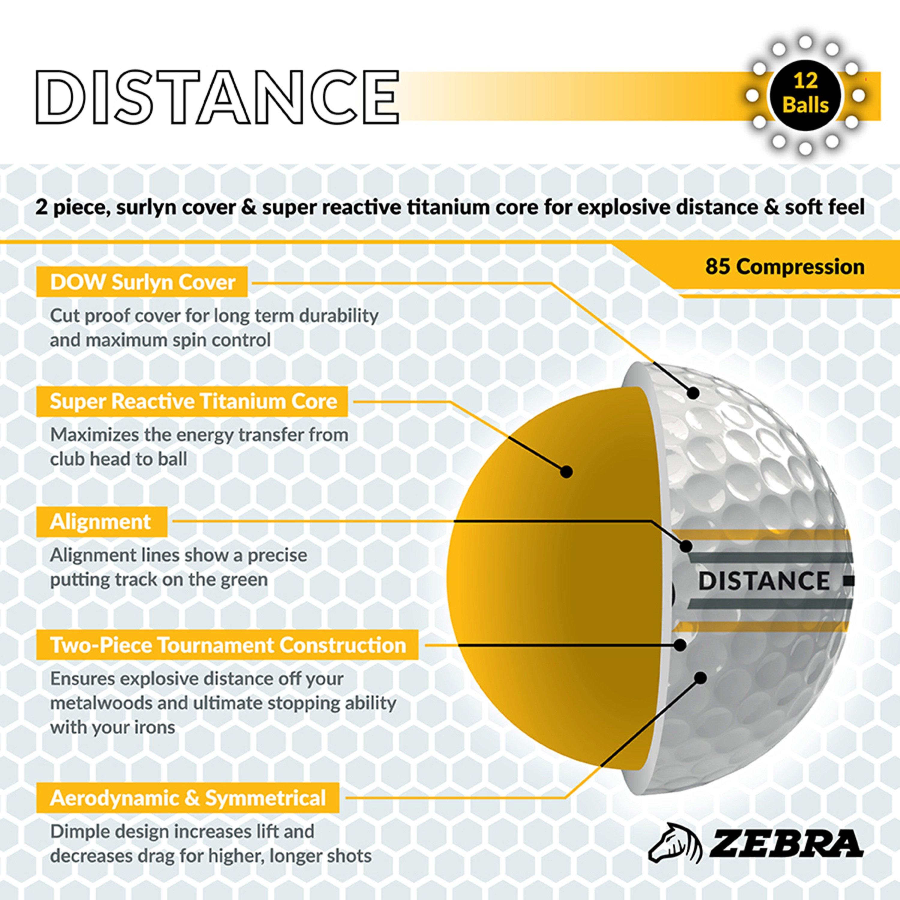White - Zebra - Distance Golf Ball (Dozen) - 2