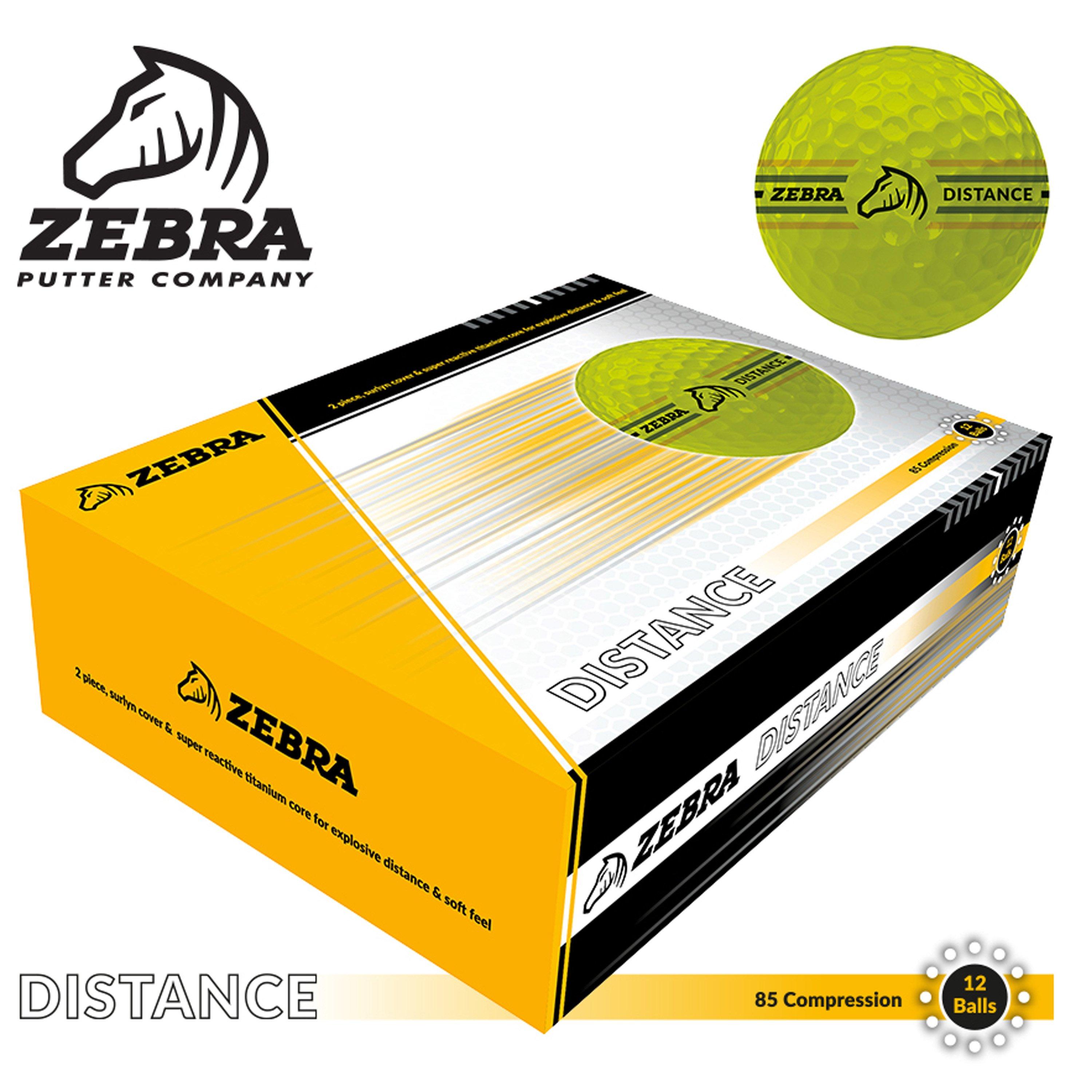 Yellow - Zebra - Distance Golf Ball (Dozen) - 1