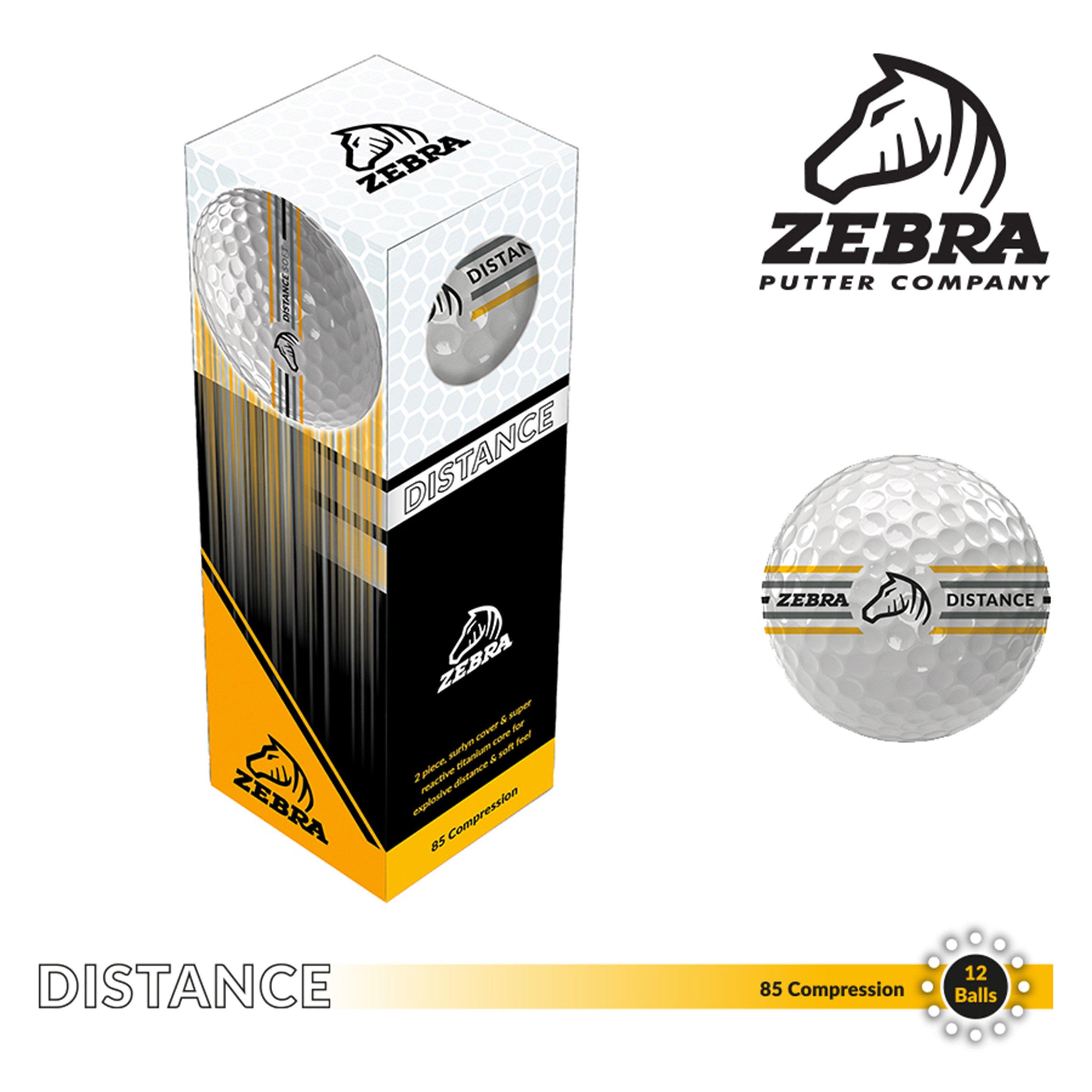 Yellow - Zebra - Zebra Distance Golf Ball (Dozen) - 3