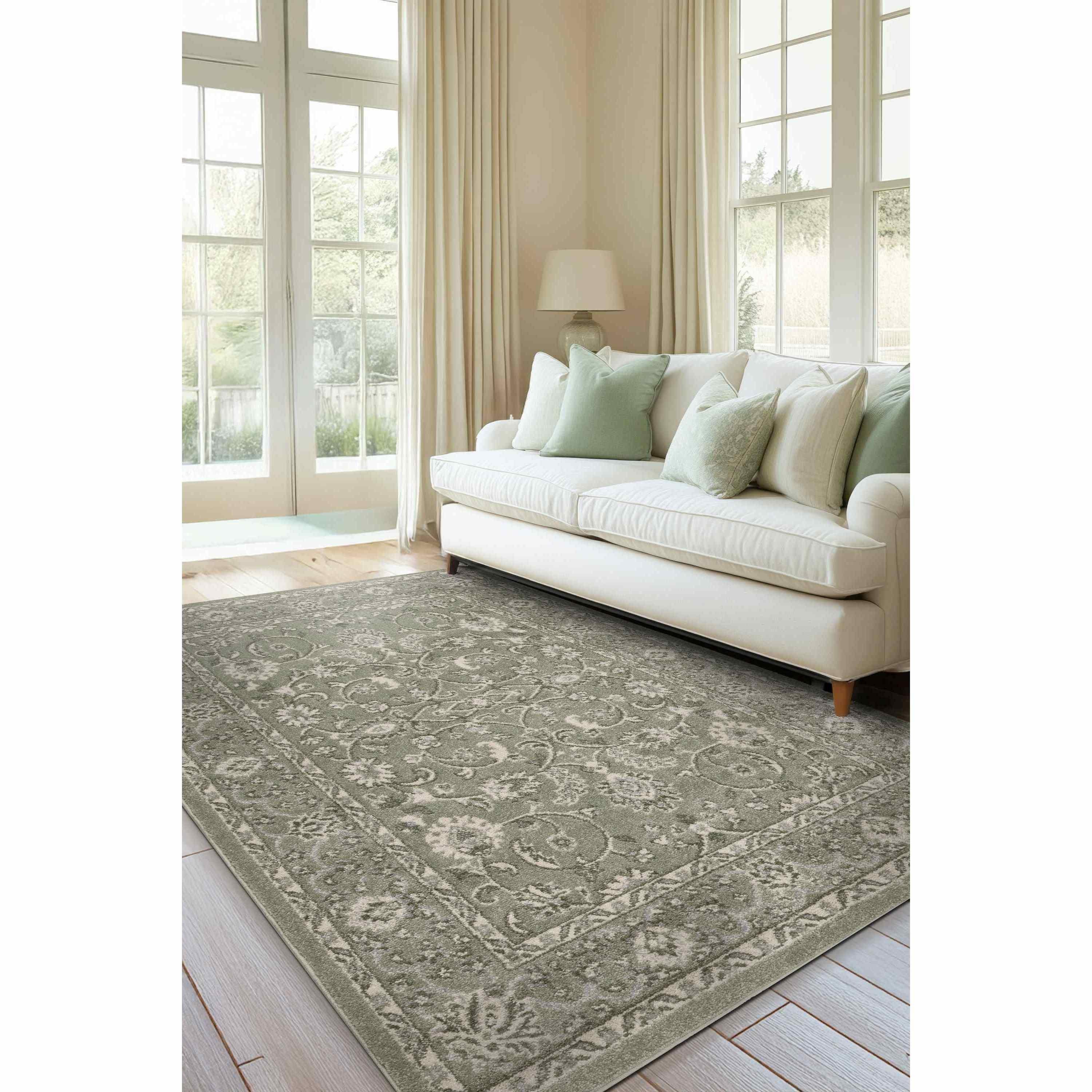 Homemaker Echo Traditional Green Rug