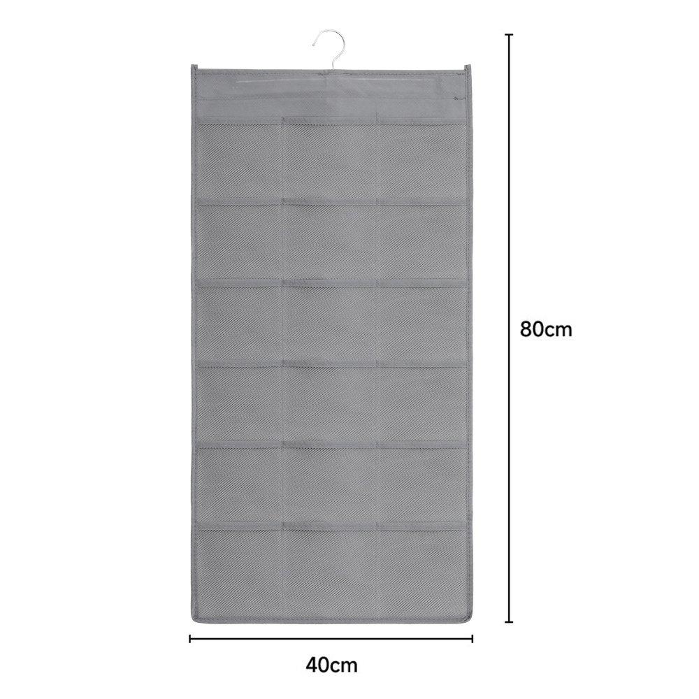 Grey - LIFE IDEAS - 4pcs Versatile Double-Sided Fabric Hanging Storage - 3