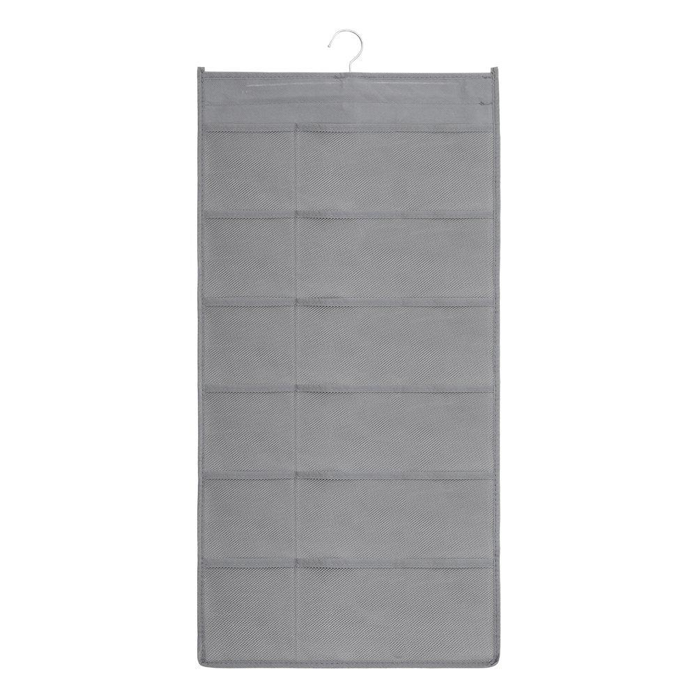 Grey - LIFE IDEAS - 4pcs Versatile Double-Sided Fabric Hanging Storage - 6