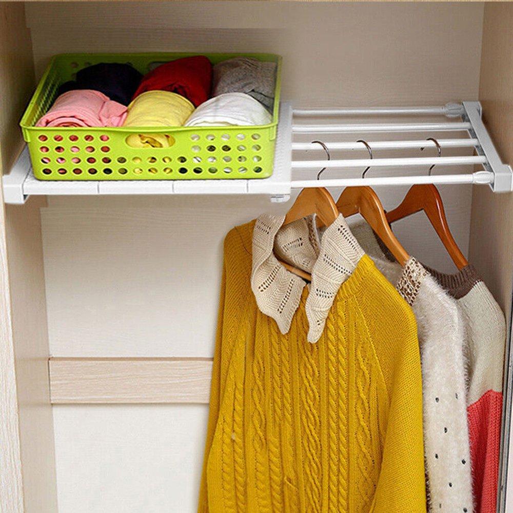 White2 - LIFE IDEAS - 2/3pcs Expandable Closet Tension Shelf Rod and Sto - 3