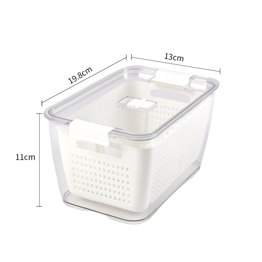 White - LIFE IDEAS - 2pcs Fridge Storage Container with Removable Colan - 2