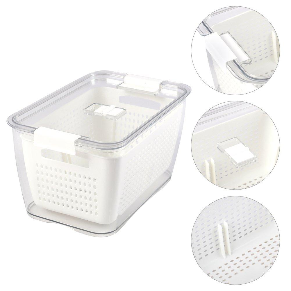 White - LIFE IDEAS - 2pcs Fridge Storage Container with Removable Colan - 12