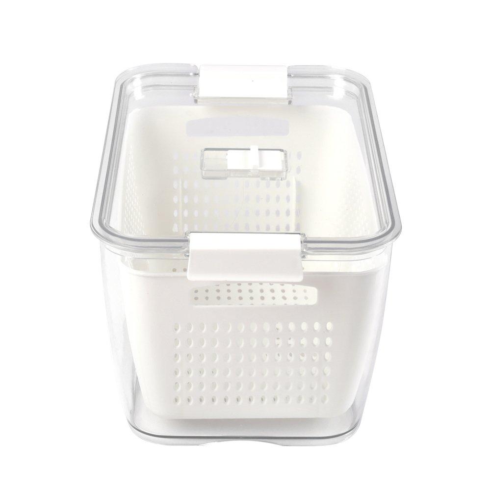 White - LIFE IDEAS - 2pcs Fridge Storage Container with Removable Colan - 3
