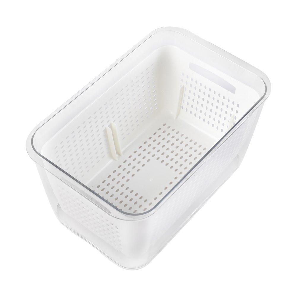 White - LIFE IDEAS - 2pcs Fridge Storage Container with Removable Colan - 8