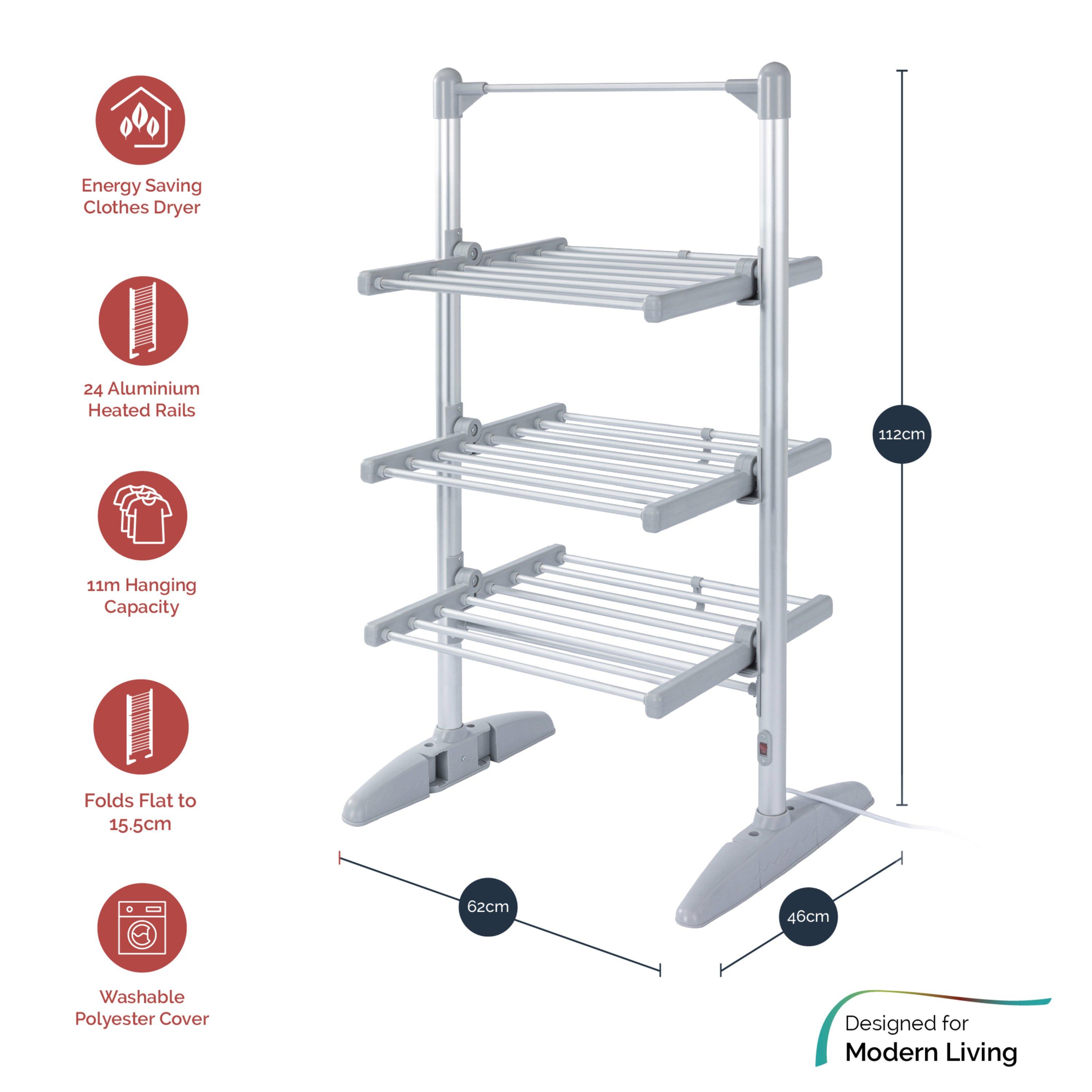 White - Rediffusion - Ultra Compact Heated Clothes Airer Wit - 3