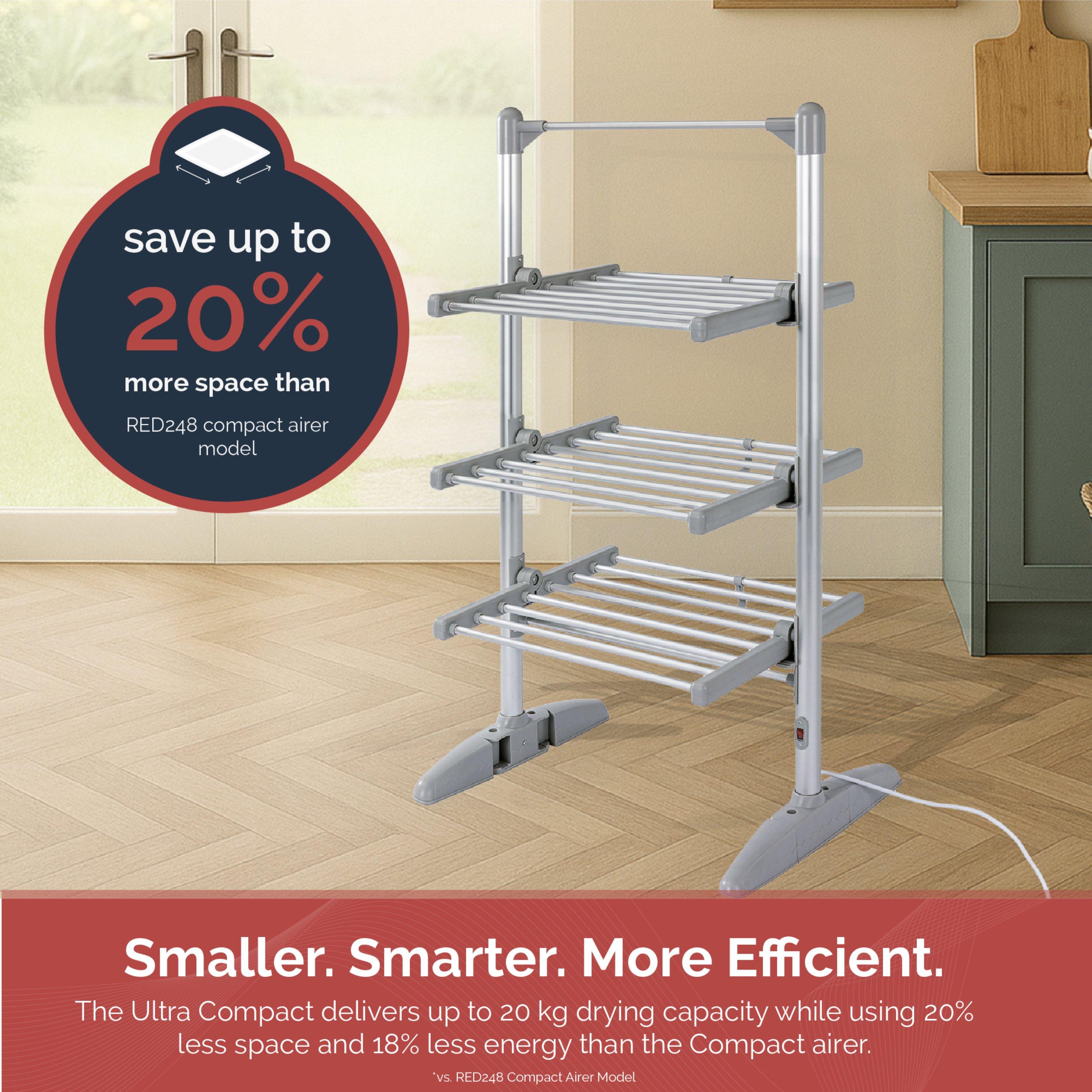 White - Rediffusion - Ultra Compact Heated Clothes Airer Wit - 8