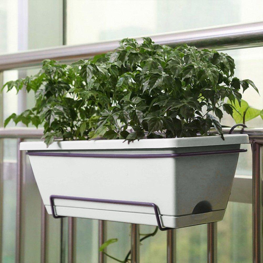 Grey-White - LIFE IDEAS - 10pcs Rectangle Garden Planter Set - 1