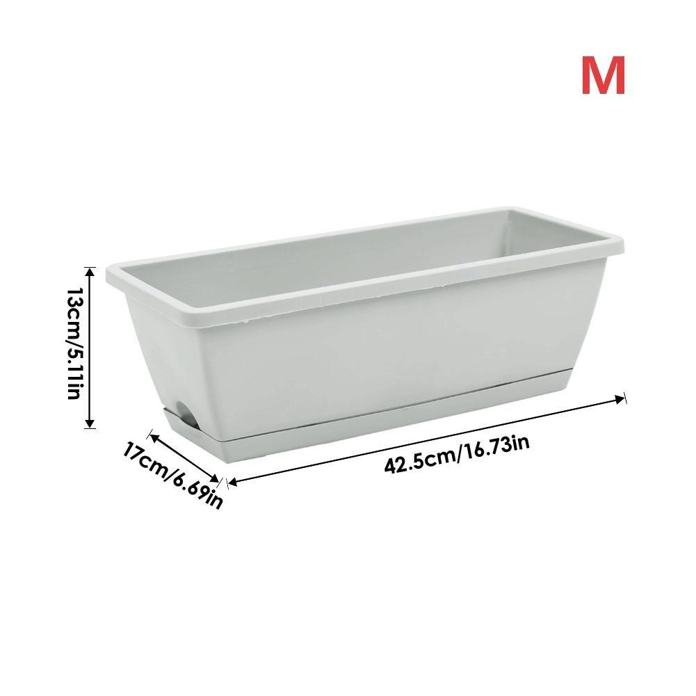 Grey-White - LIFE IDEAS - 10pcs Rectangle Garden Planter Set - 2