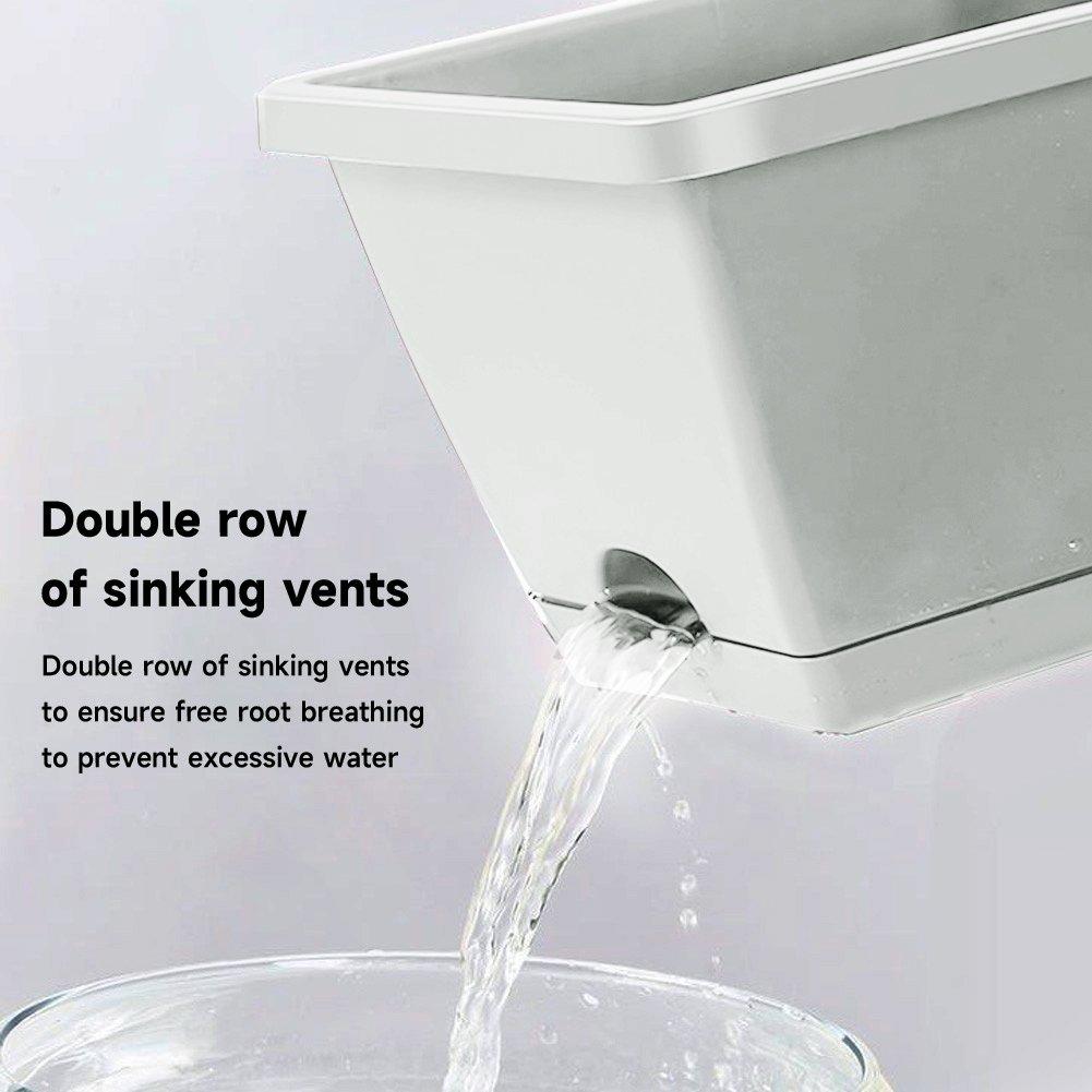 Grey-White - LIFE IDEAS - 10pcs Rectangle Garden Planter Set - 13