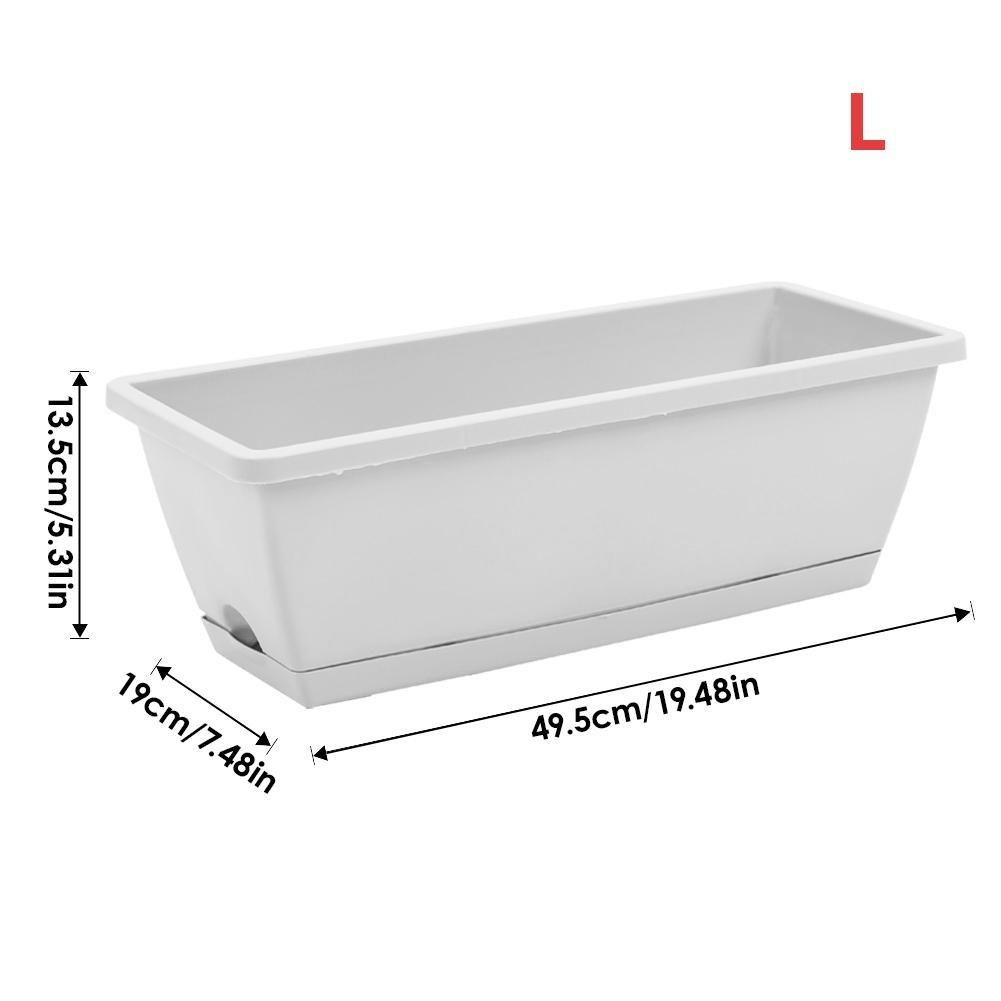 Grey-White - LIFE IDEAS - 10pcs Rectangle Garden Planter Set - 3