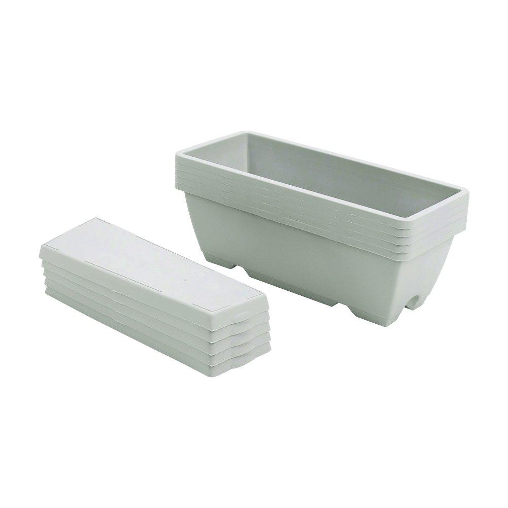 Grey-White - LIFE IDEAS - 10pcs Rectangle Garden Planter Set - 9