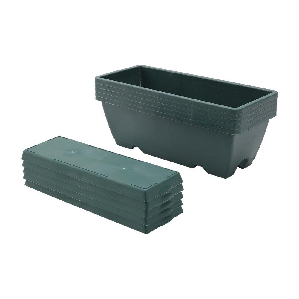 Dark Green - LIFE IDEAS - 10pcs Rectangle Garden Planter Set - 7